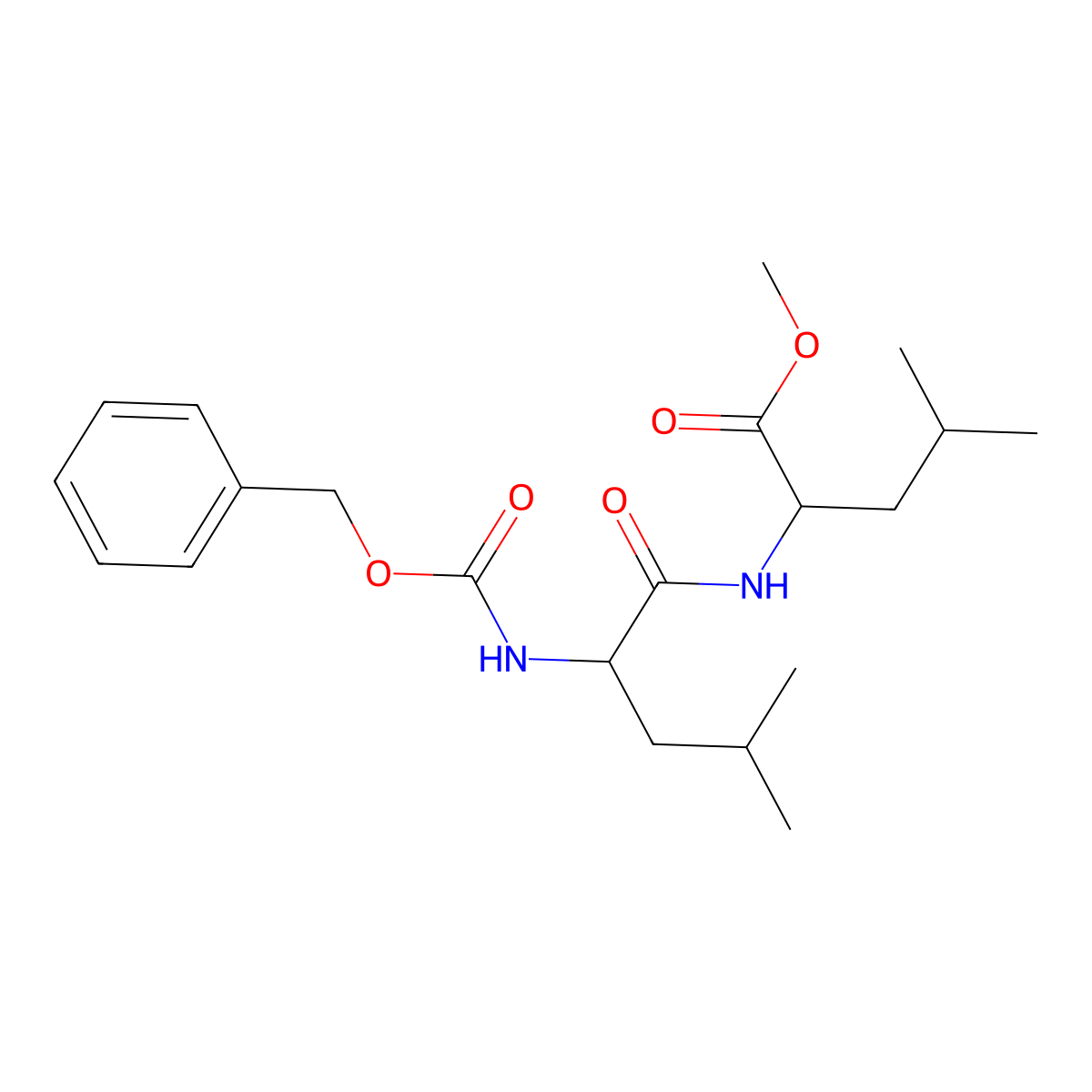 Methyl 4-methyl-2-[[4-methyl-2-(phenylmethoxycarbonylamino)pentanoyl]amino]pentanoate molecular structure, CAS 3504-37-8