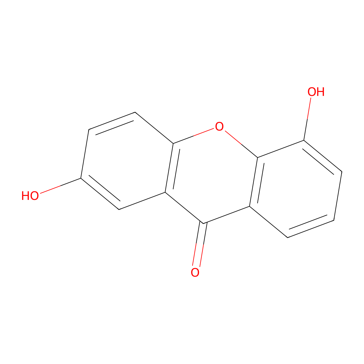 2,5-Dihydroxyxanthone molecular structure, CAS 35040-32-5