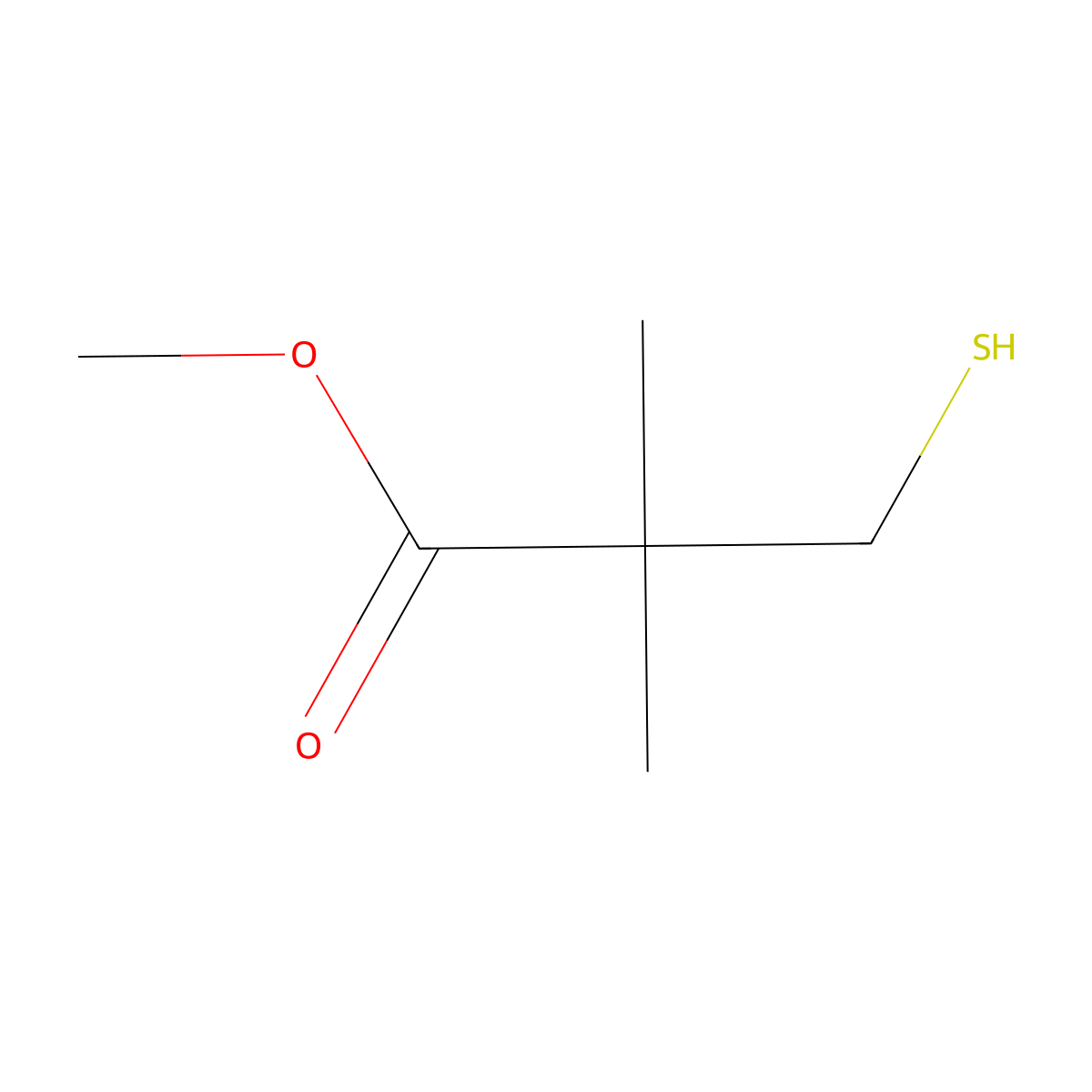 Methyl 2,2-dimethyl-3-sulfanylpropanoate molecular structure, CAS 35040-69-8