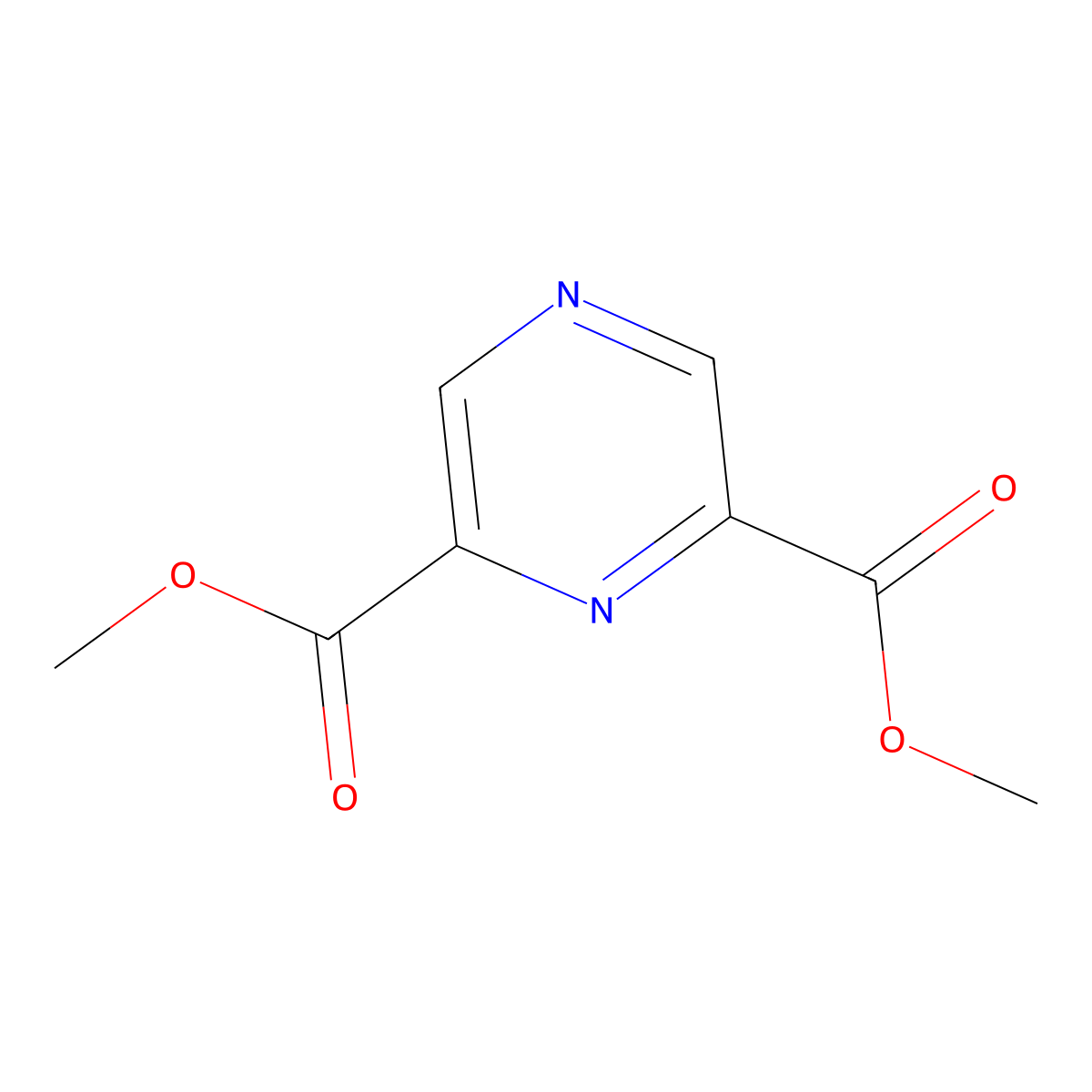 Dimethyl pyrazine-2,6-dicarboxylate molecular structure, CAS 35042-26-3