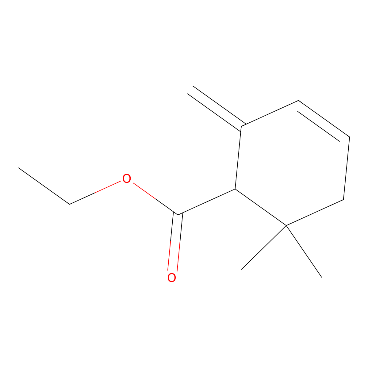 3-Cyclohexene-1-carboxylic acid, 6,6-dimethyl-2-methylene-, ethyl ester molecular structure, CAS 35044-58-7
