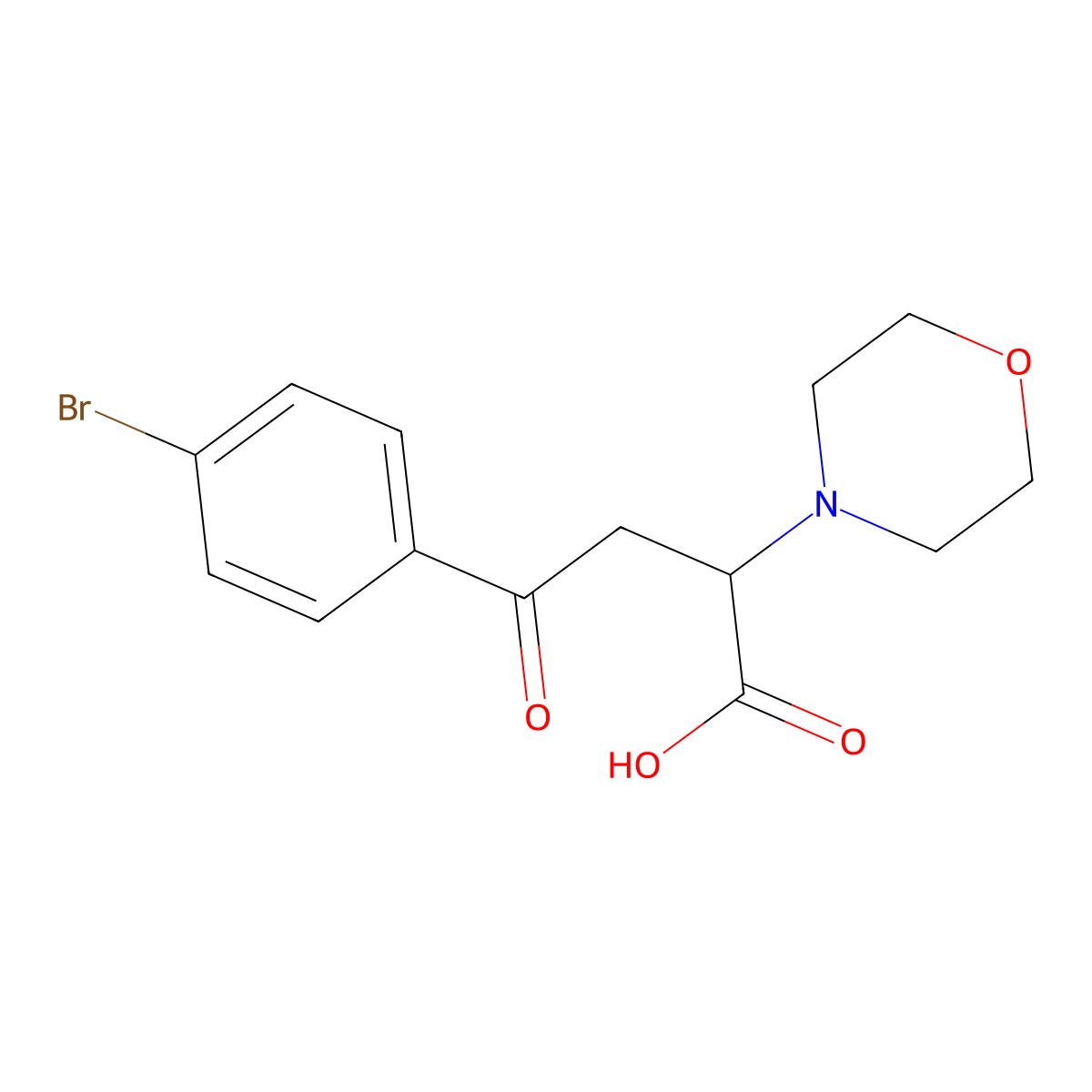4-(4-Bromophenyl)-2-morpholino-4-oxobutanoic acid molecular structure, CAS 35046-27-6