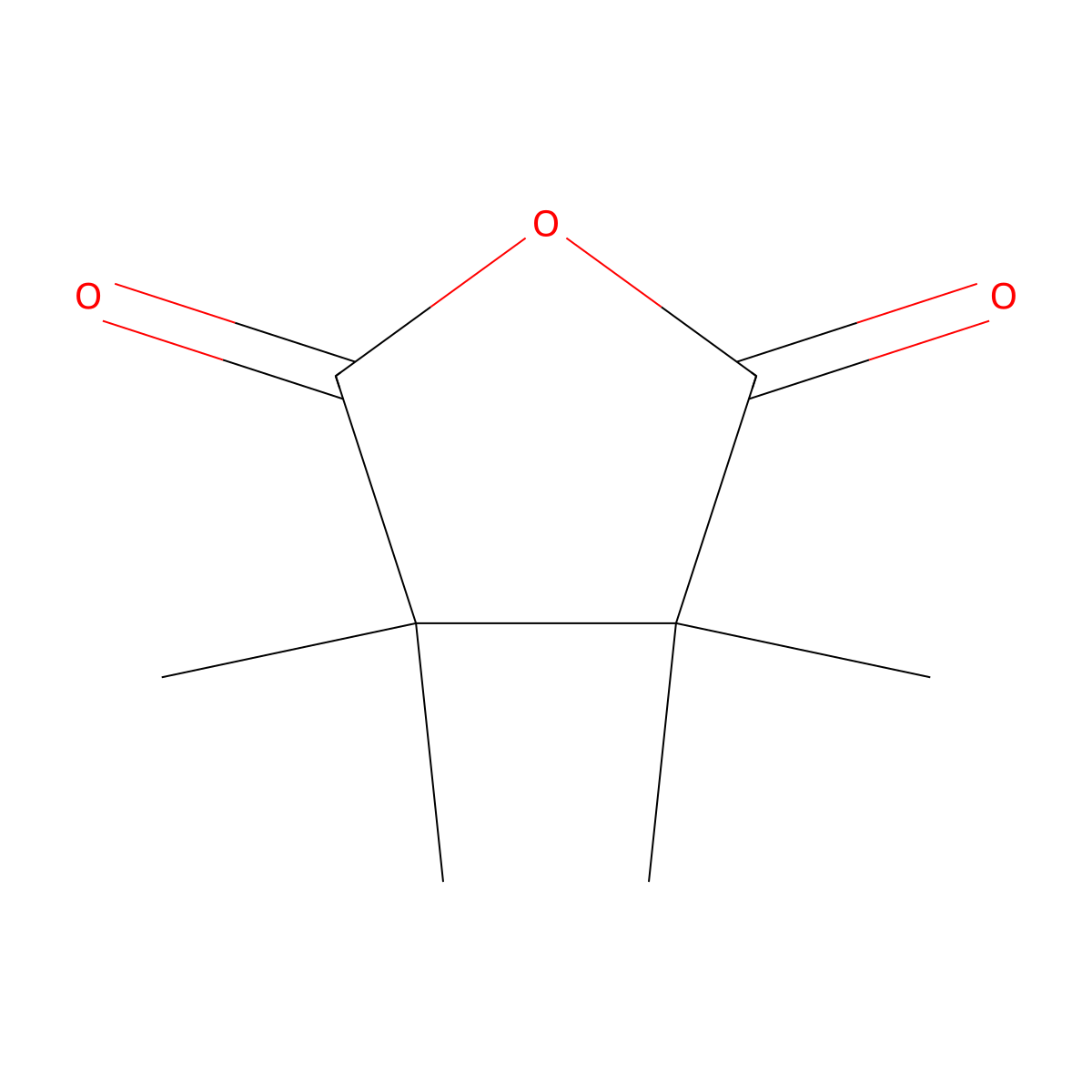 Tetramethylsuccinic anhydride molecular structure, CAS 35046-68-5