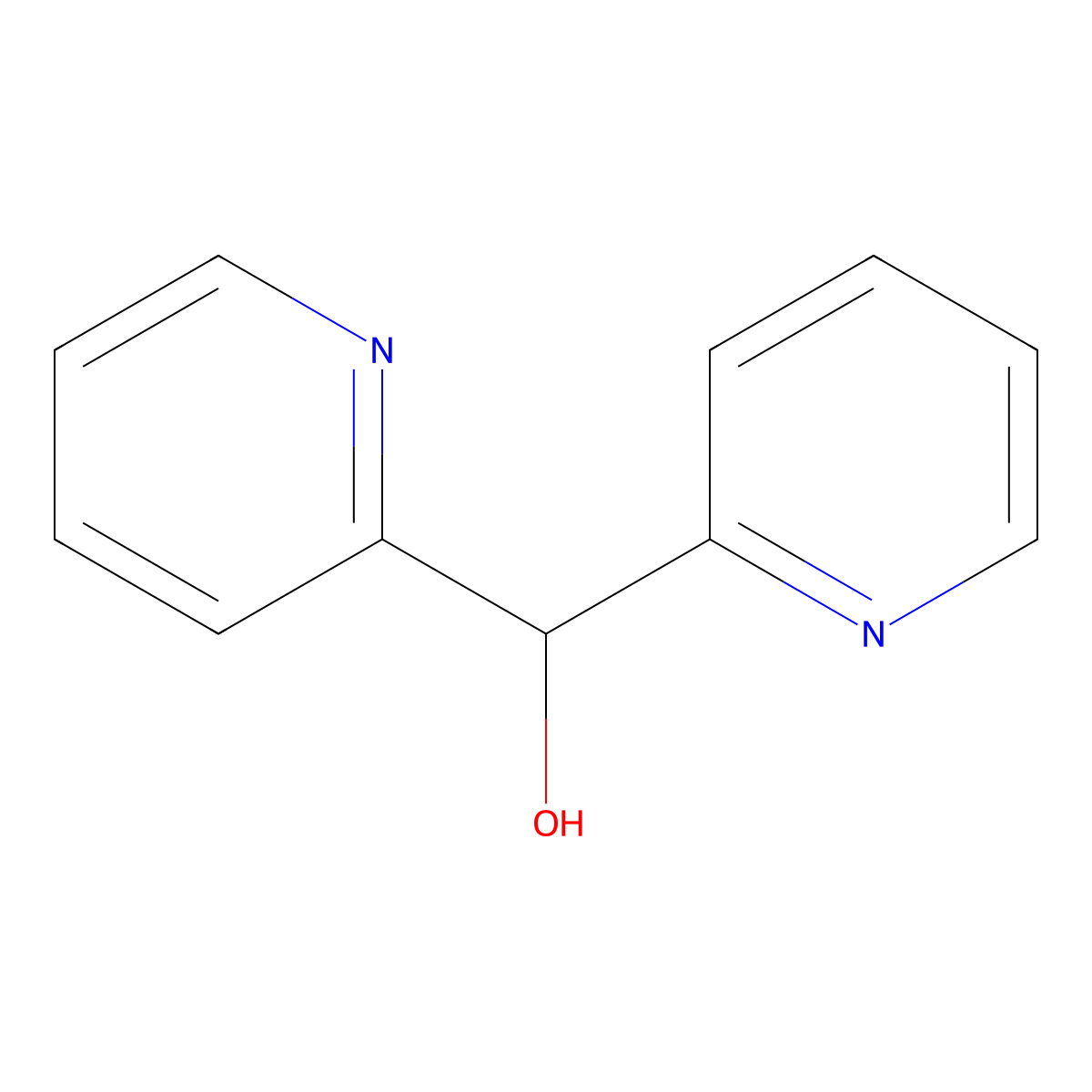 Di(pyridin-2-yl)methanol molecular structure, CAS 35047-29-1