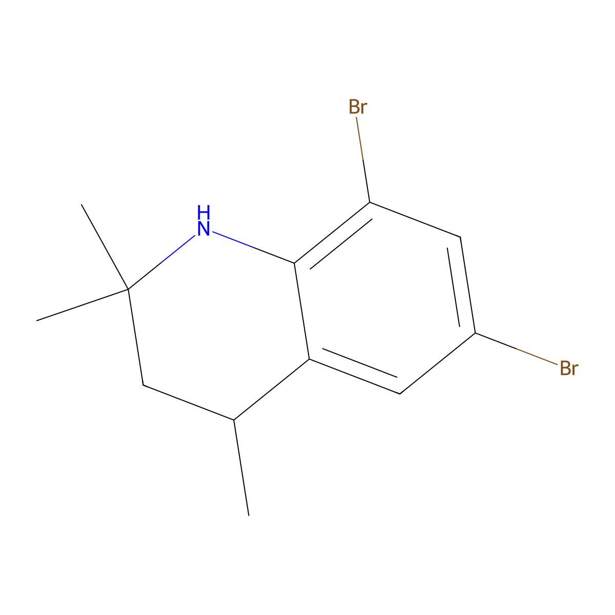 6,8-Dibromo-2,2,4-trimethyl-1,2,3,4-tetrahydroquinoline molecular structure, CAS 350474-19-0