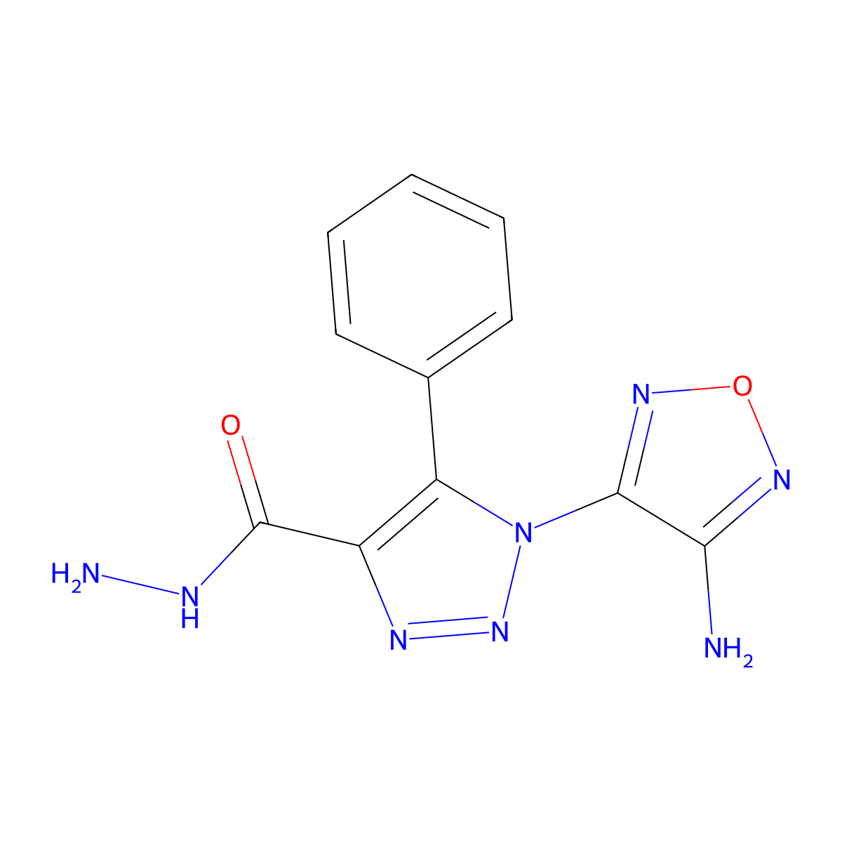 1-(4-amino-1,2,5-oxadiazol-3-yl)-5-phenyl-1H-1,2,3-triazole-4-carbohydrazide molecular structure, CAS 350475-45-5