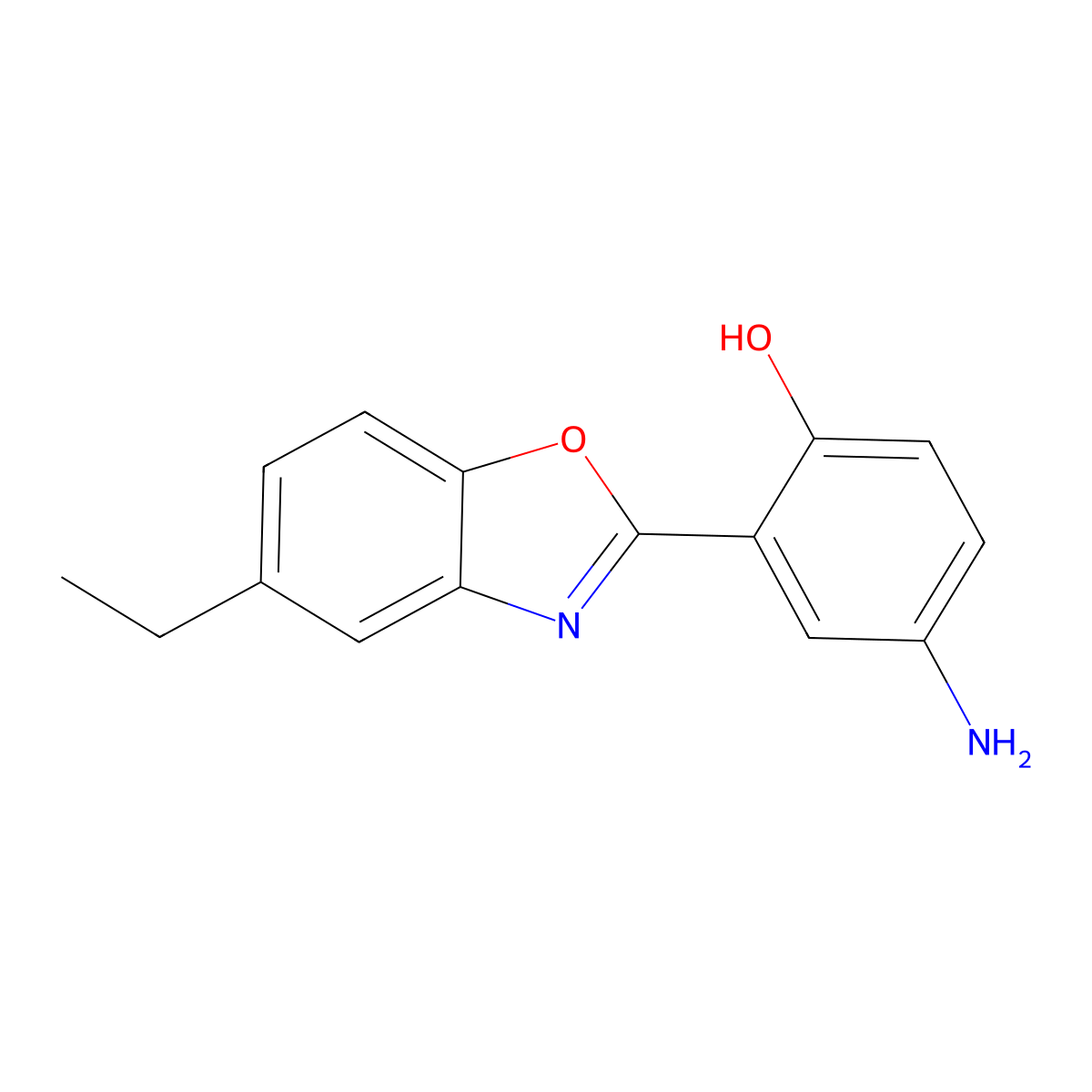 4-Amino-2-(5-ethyl-1,3-benzoxazol-2-yl)phenol molecular structure, CAS 350477-10-0