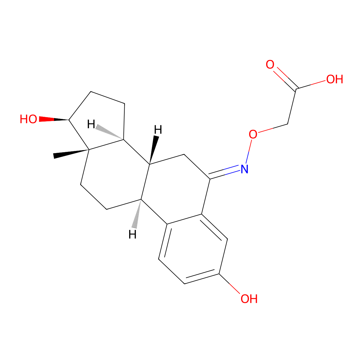 Estradiol-6 carboxyl-methyl-oxime molecular structure, CAS 35048-47-6
