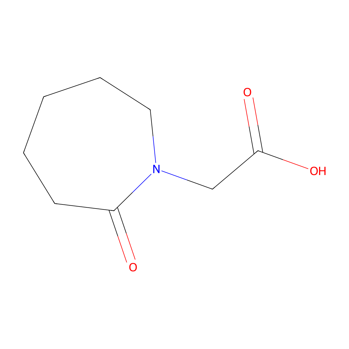 2-(2-Oxoazepan-1-yl)acetic acid molecular structure, CAS 35048-56-7