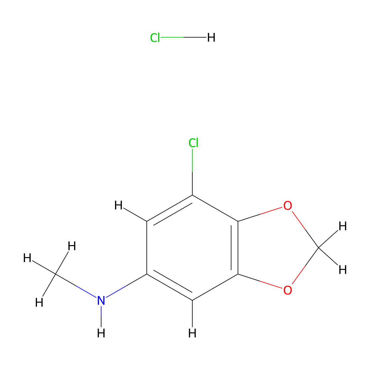 5-Aminomethyl-7-chloro-1,3-benzodioxole hydrochloride molecular structure, CAS 350480-53-4