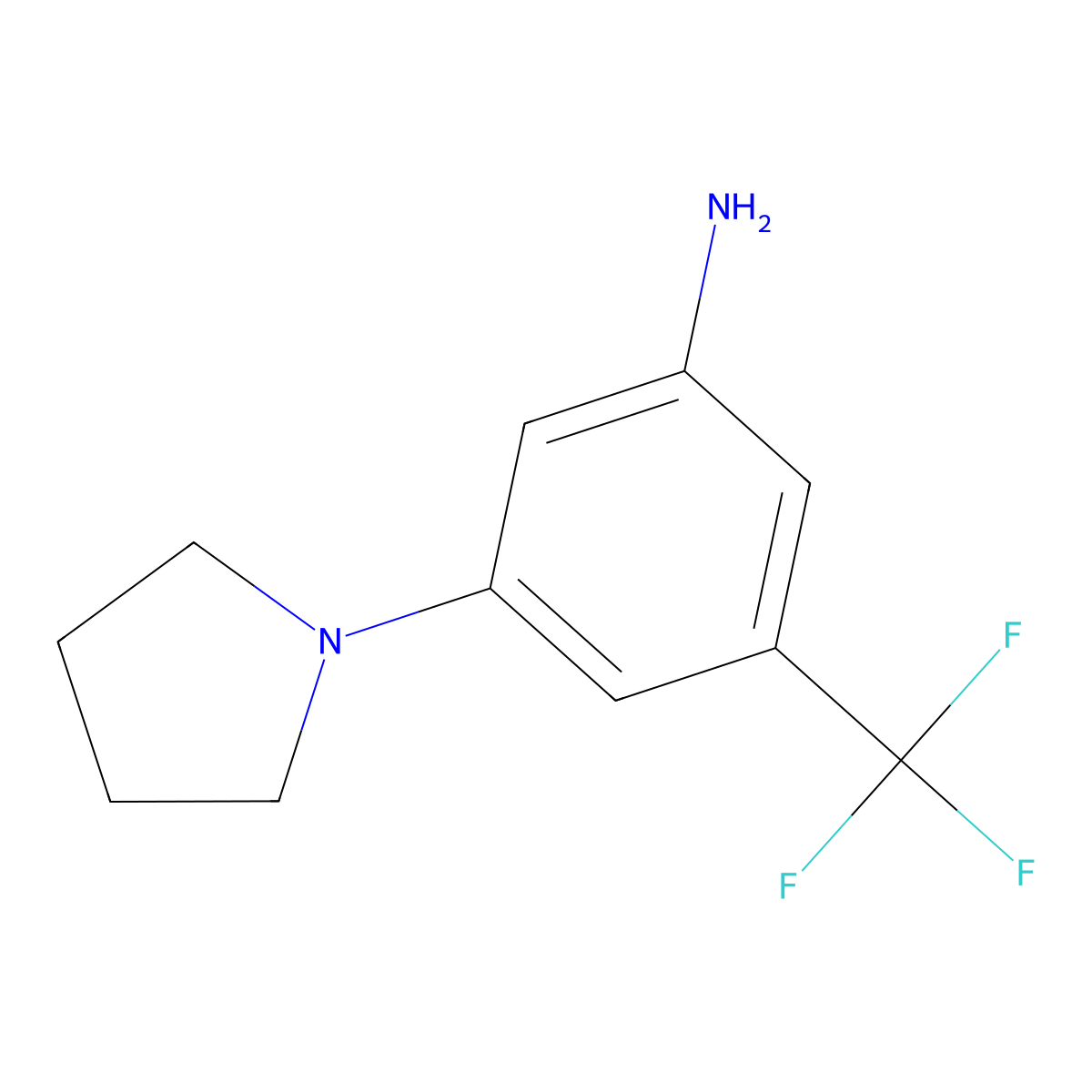3-(Pyrrolidin-1-YL)-5-(trifluoromethyl)aniline molecular structure, CAS 350488-43-6