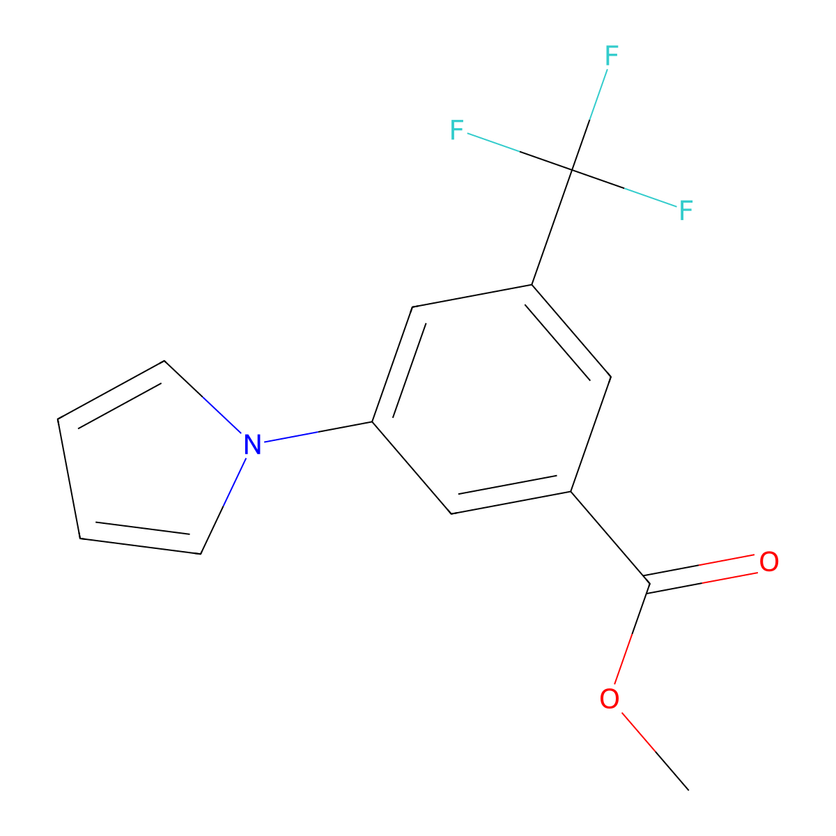 methyl 3-(1H-pyrrol-1-yl)-5-(trifluoromethyl)benzoate molecular structure, CAS 350488-53-8
