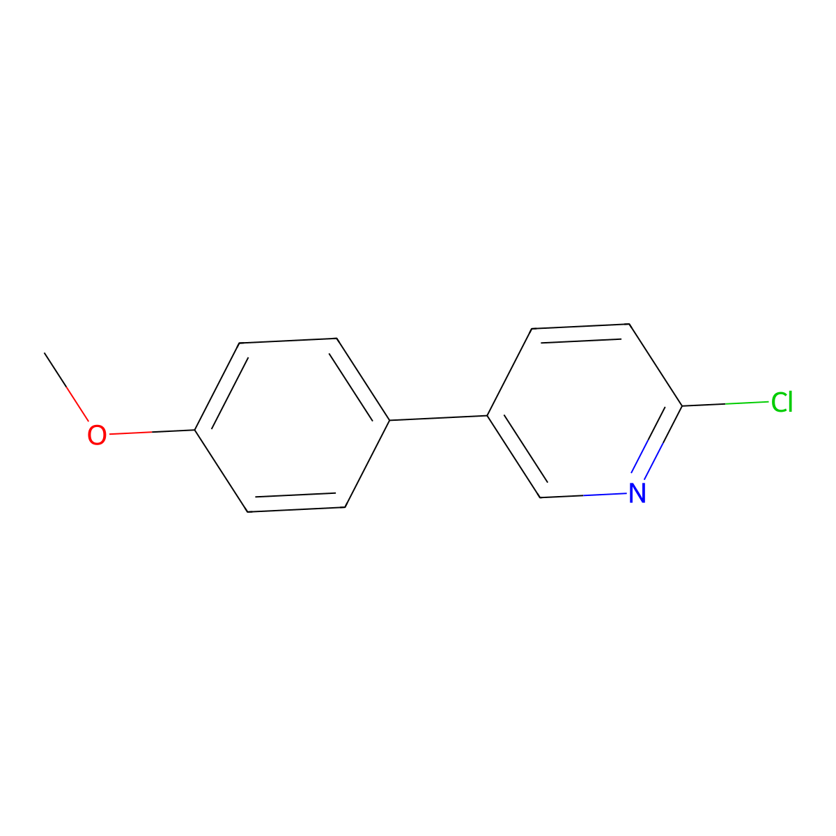 2-Chloro-5-(4-methoxyphenyl)pyridine molecular structure, CAS 350489-40-6