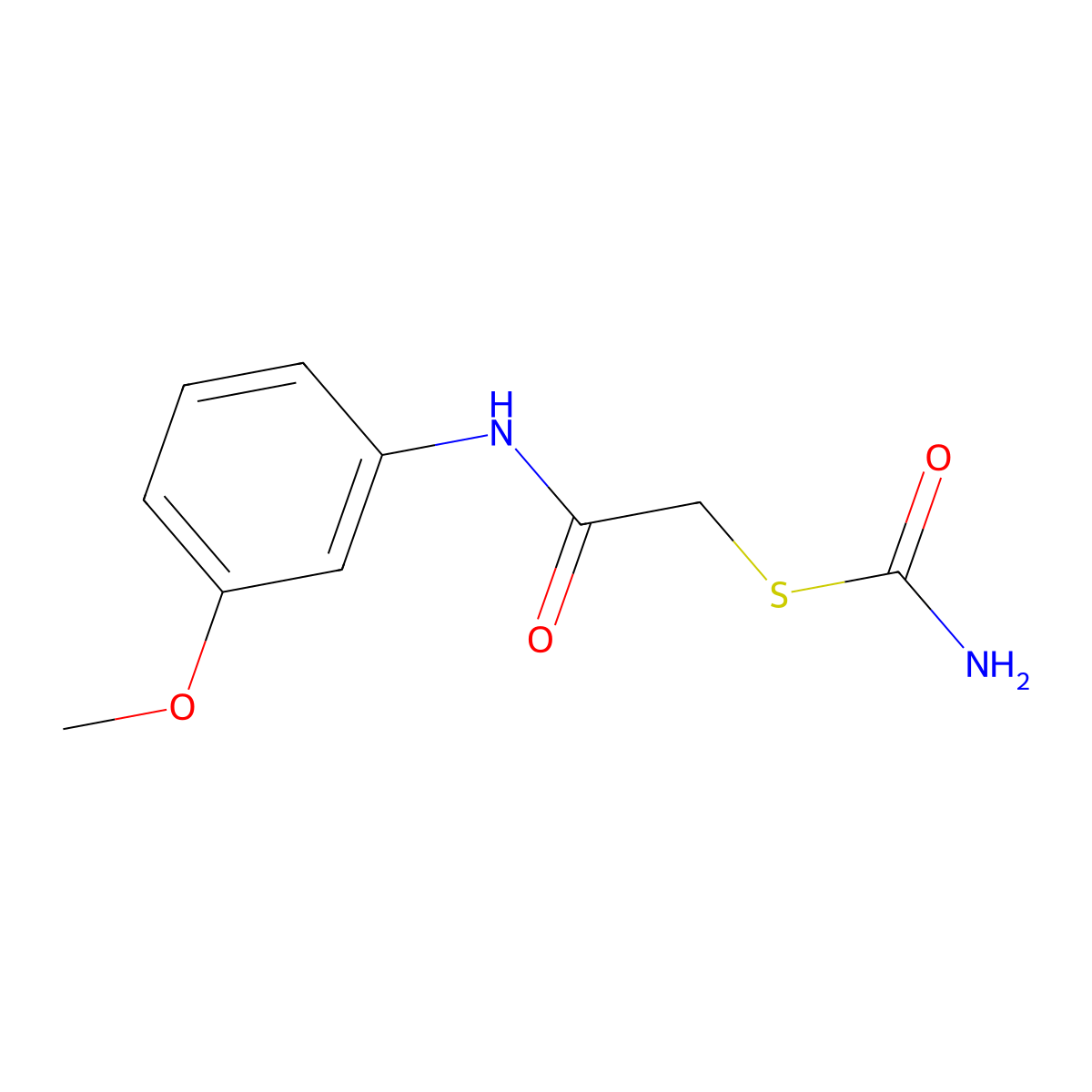 S-[2-(3-methoxyanilino)-2-oxoethyl] thiocarbamate molecular structure, CAS 350492-93-2