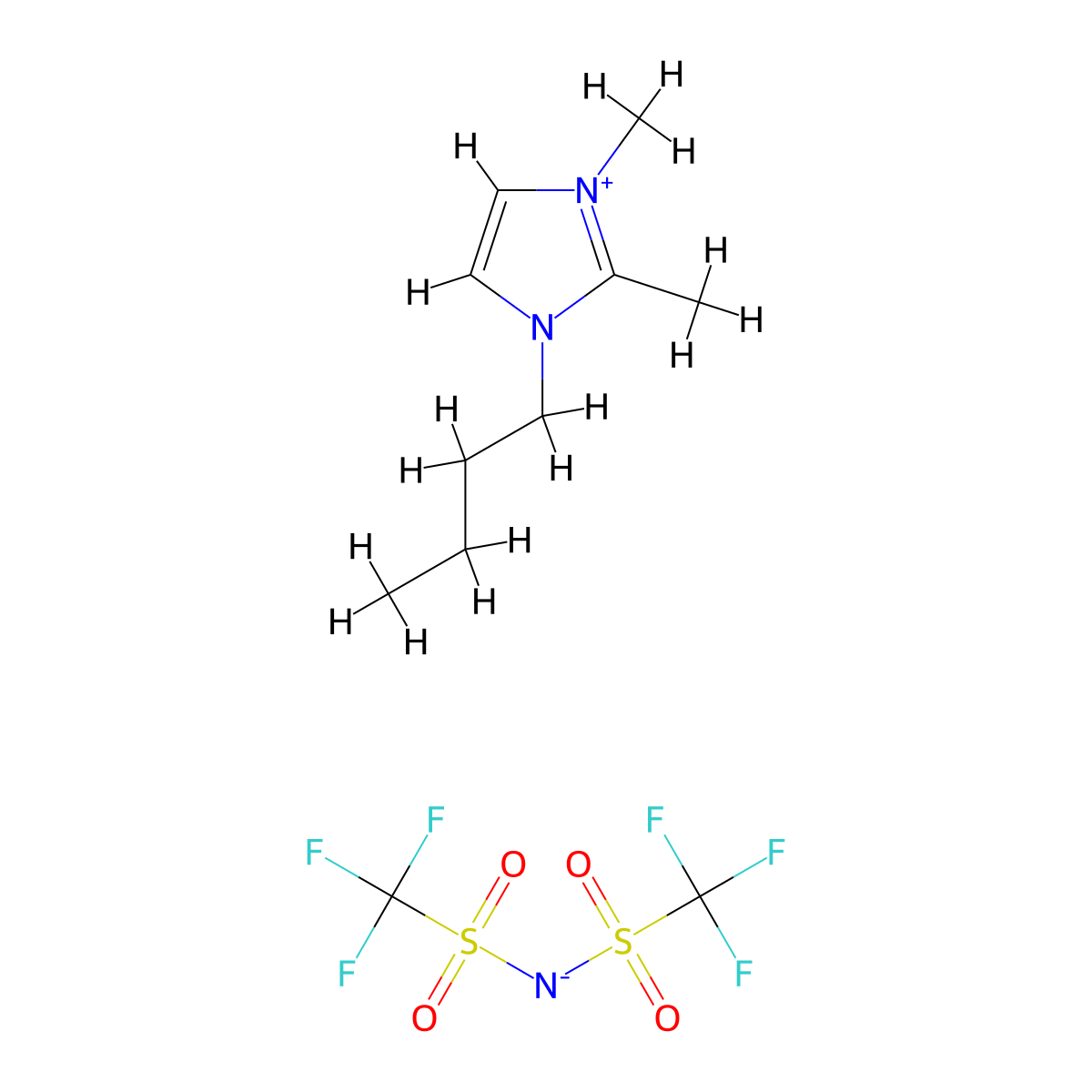 1-Butyl-2,3-dimethylimidazolium bis(trifluoromethylsulfonyl)imide molecular structure, CAS 350493-08-2