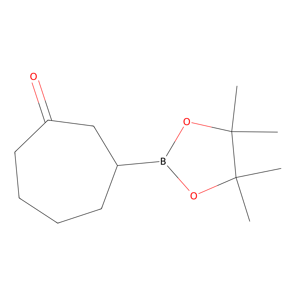 Cycloheptanone, 3-(4,4,5,5-tetramethyl-1,3,2-dioxaborolan-2-yl)- molecular structure, CAS 350498-94-1
