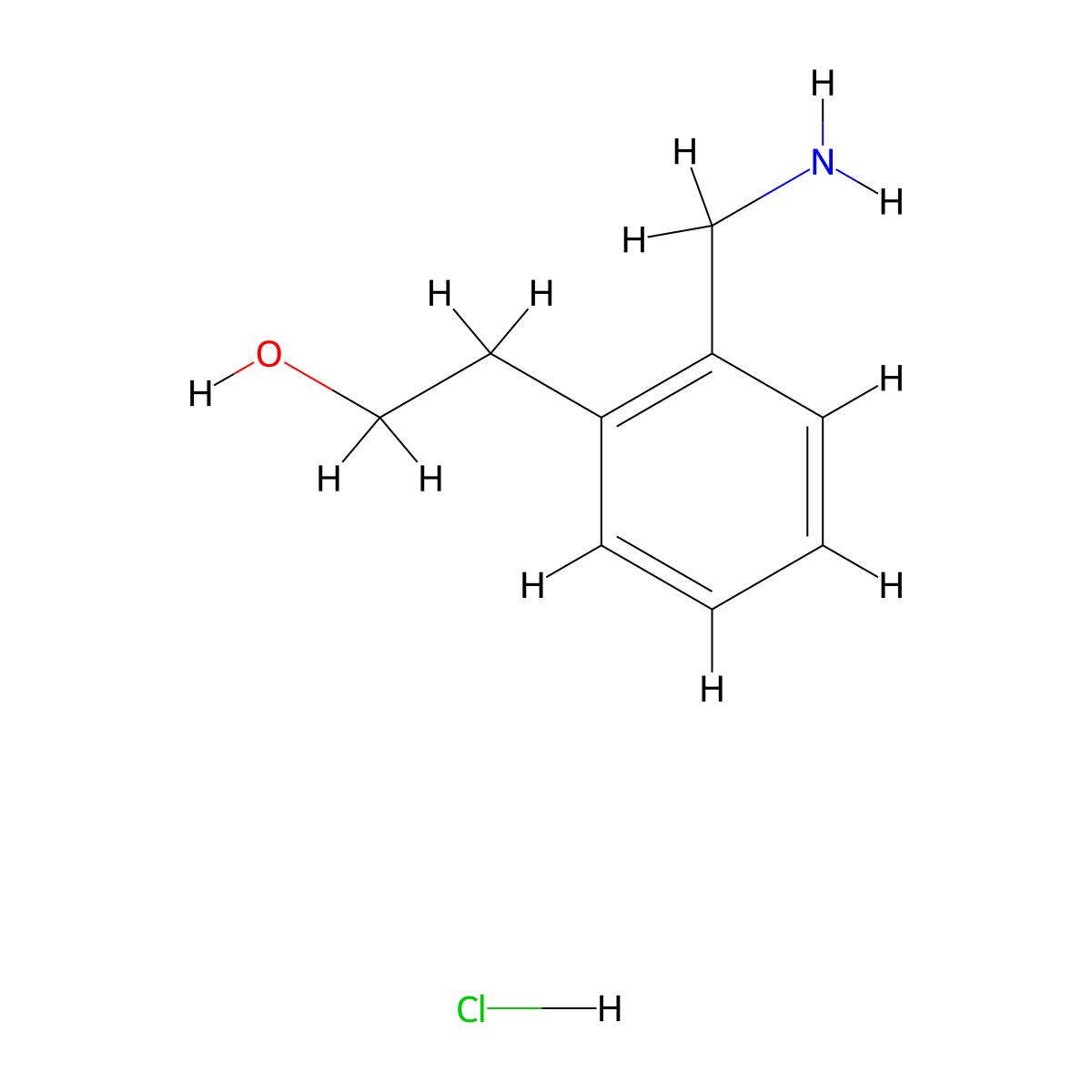 2-[2-(Aminomethyl)phenyl]ethan-1-ol hydrochloride molecular structure, CAS 35050-30-7