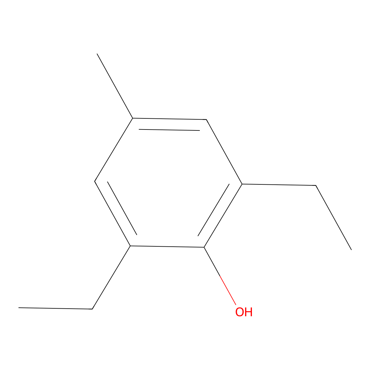 Phenol, 2,6-diethyl-4-methyl- molecular structure, CAS 35050-88-5