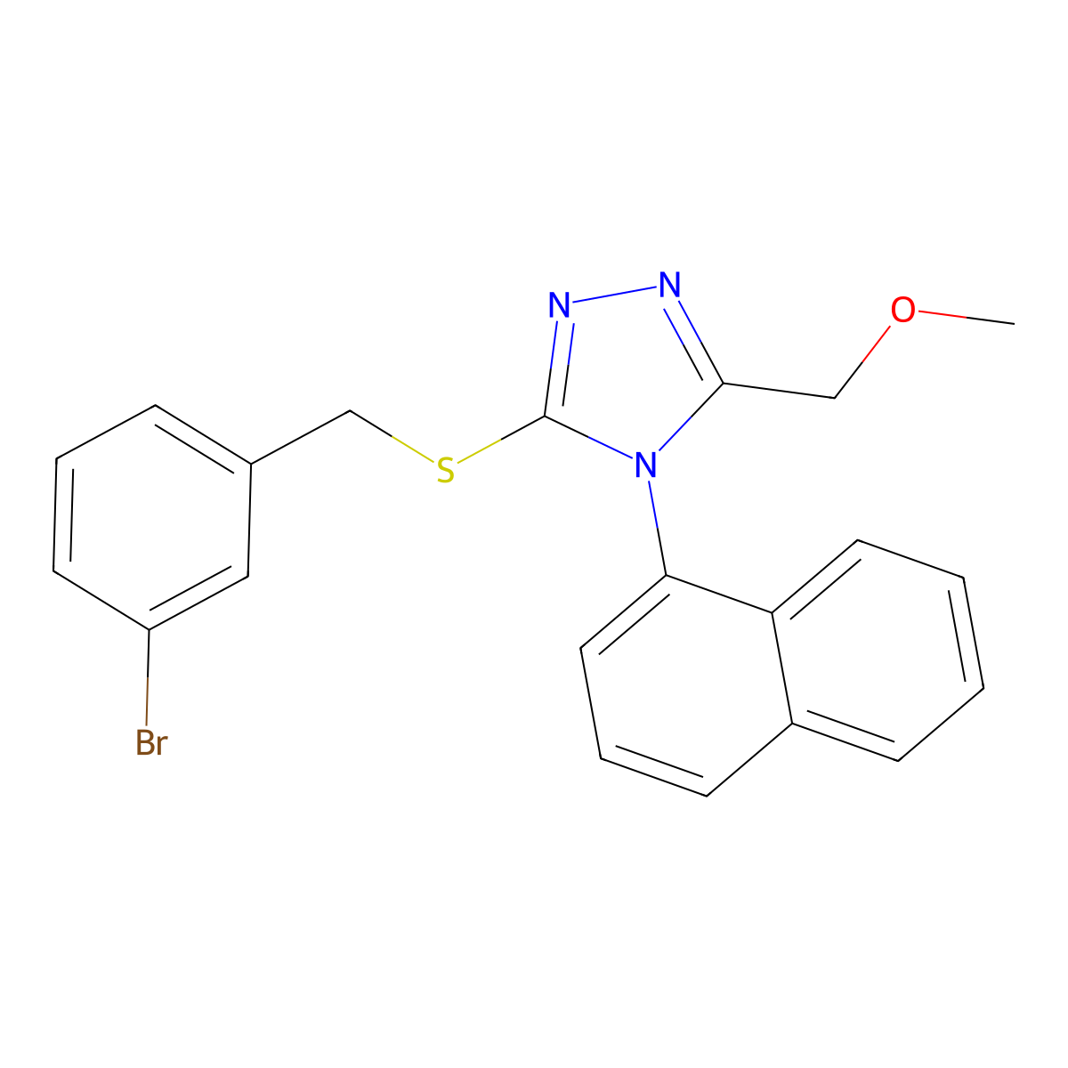 3-[(3-Bromophenyl)methylsulfanyl]-5-(methoxymethyl)-4-naphthalen-1-yl-1,2,4-triazole molecular structure, CAS 350500-01-5