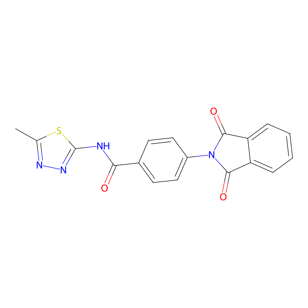 4-(1,3-dioxoisoindolin-2-yl)-N-(5-methyl-1,3,4-thiadiazol-2-yl)benzamide molecular structure, CAS 350500-82-2
