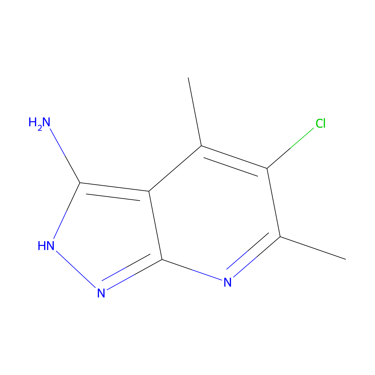 5-Chloro-4,6-dimethyl-1H-pyrazolo[3,4-b]pyridin-3-amine molecular structure, CAS 350500-99-1