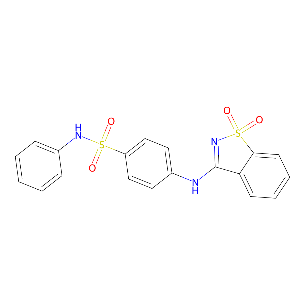 4-[(1,1-dioxido-1,2-benzothiazol-3-yl)amino]-N-phenylbenzenesulfonamide molecular structure, CAS 350509-83-0
