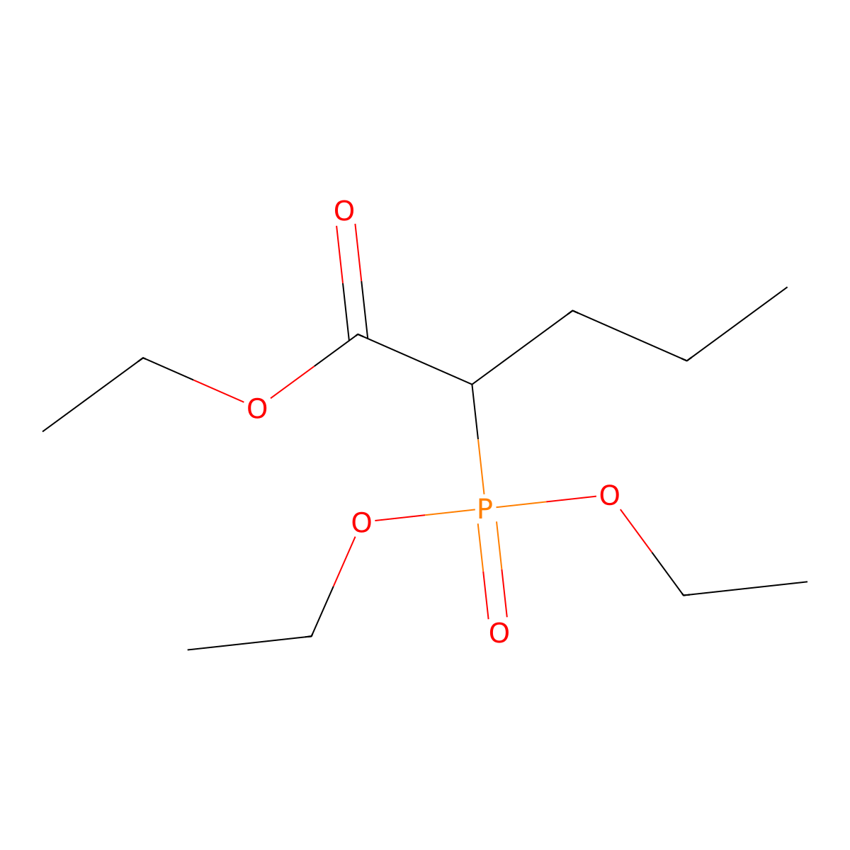 Ethyl 2-(diethoxyphosphinyl)pentanoate molecular structure, CAS 35051-49-1