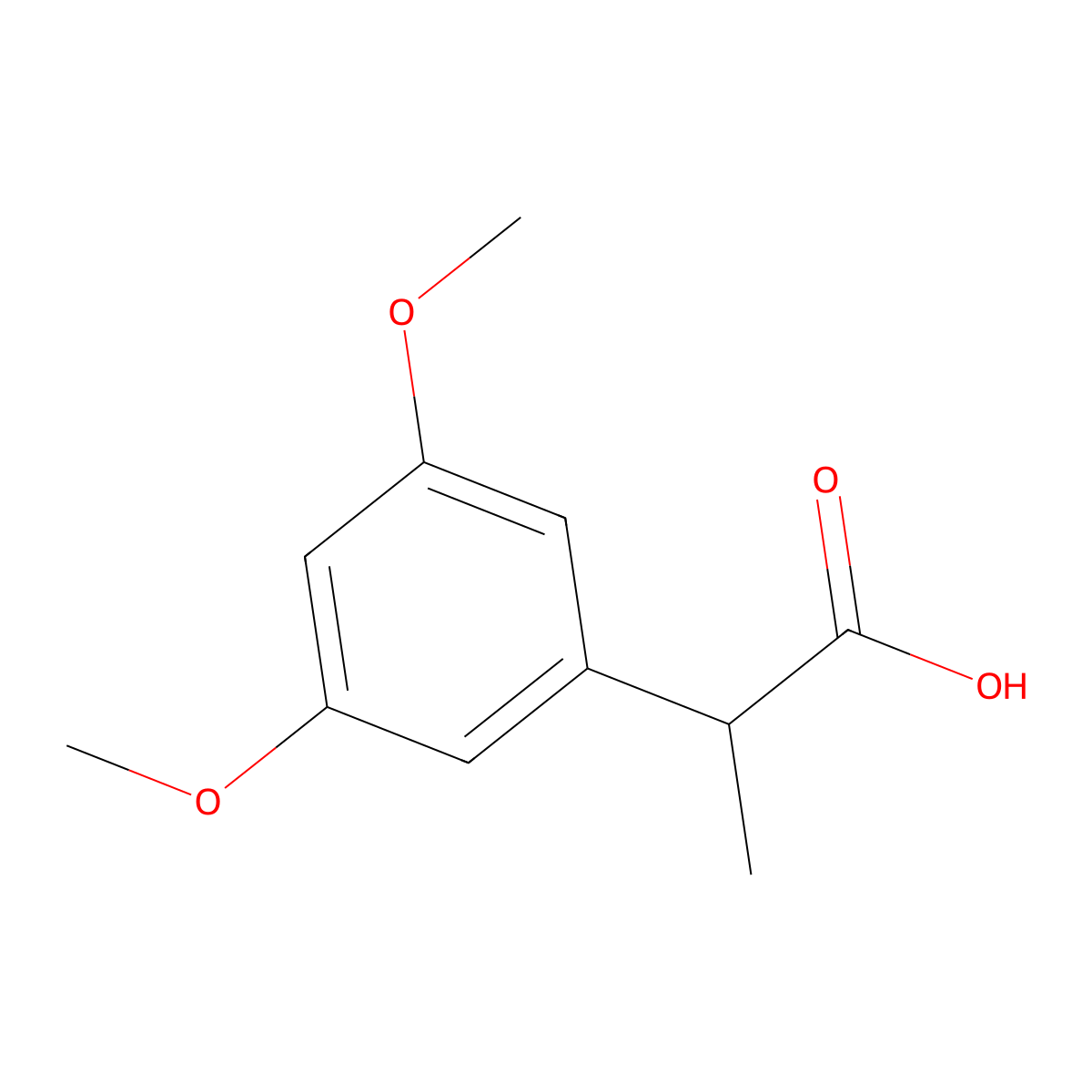 2-(3,5-Dimethoxyphenyl)propanoic acid molecular structure, CAS 35051-94-6