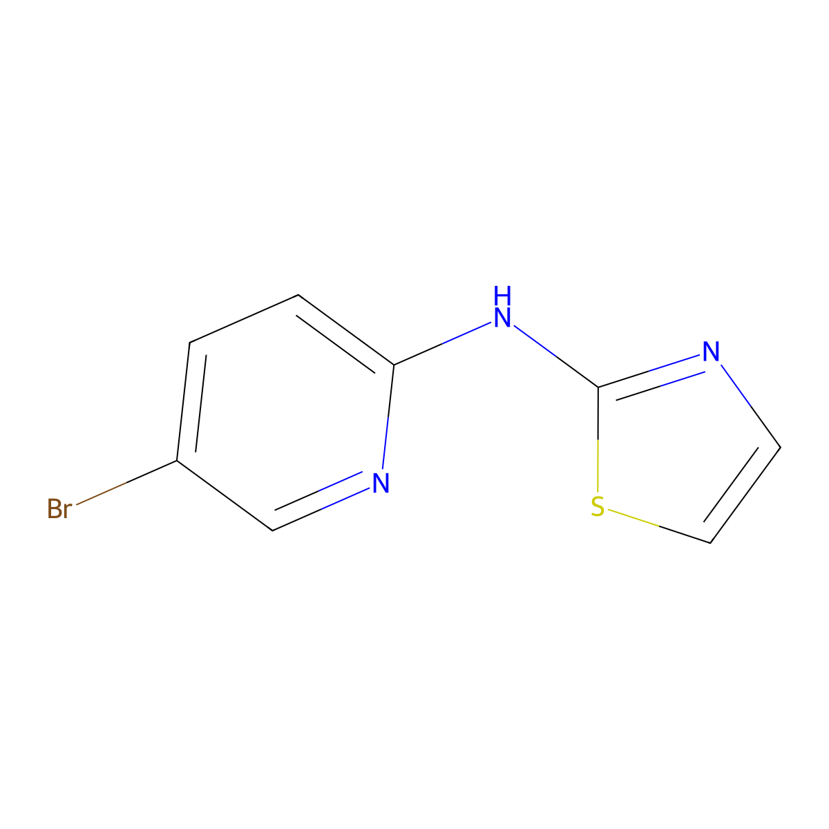 N-(5-Bromopyridin-2-yl)thiazol-2-amine molecular structure, CAS 350511-12-5