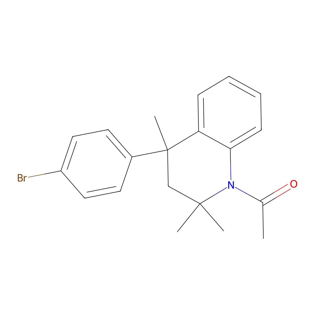1-[4-(4-bromophenyl)-2,2,4-trimethyl-3H-quinolin-1-yl]ethanone molecular structure, CAS 35053-09-9