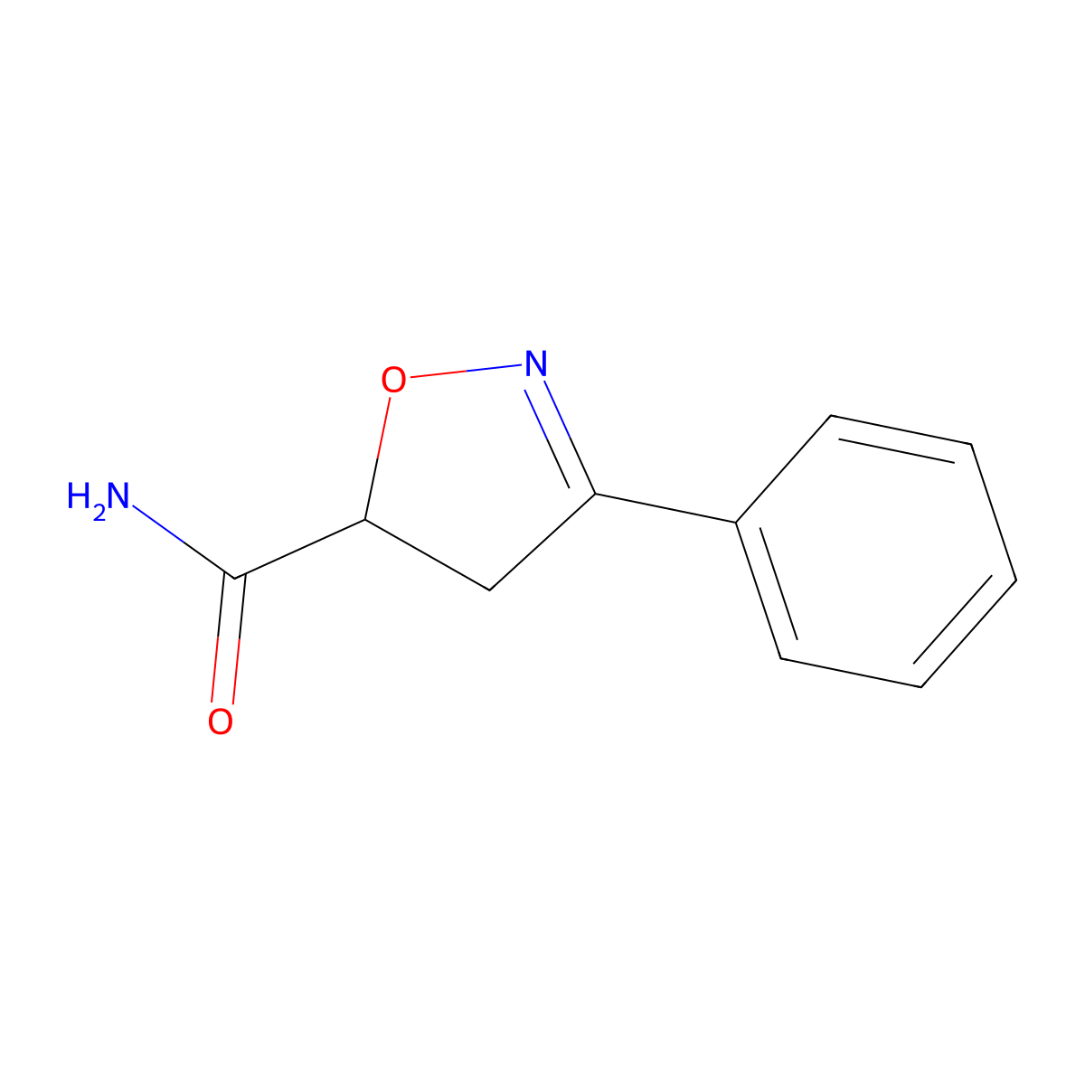5-Isoxazolecarboxamide, 4,5-dihydro-3-phenyl- molecular structure, CAS 35053-75-9