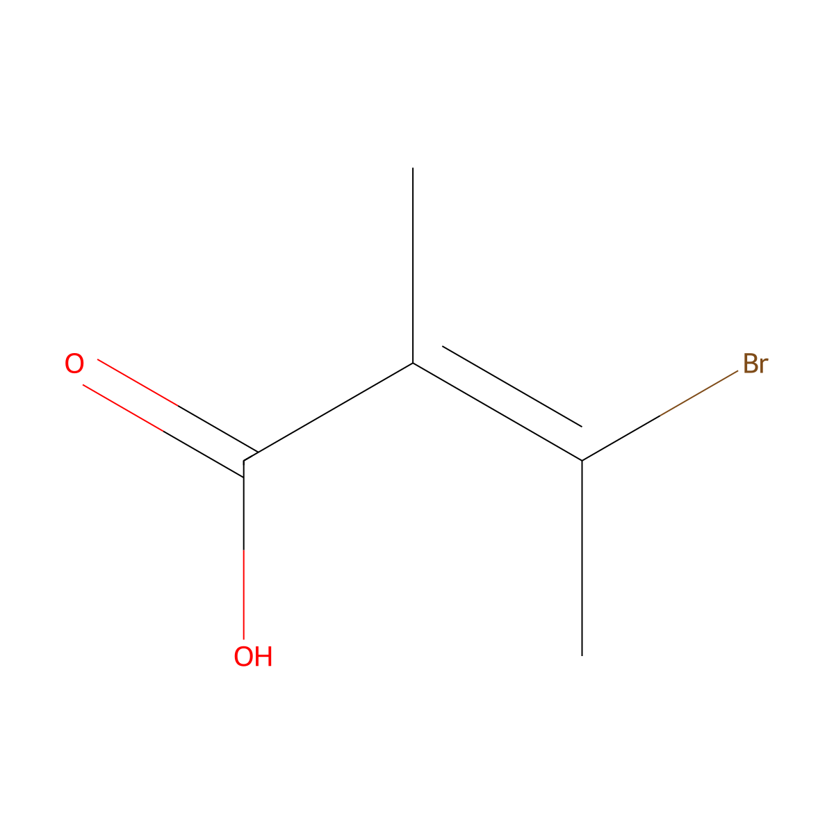 2-Butenoic acid, 3-bromo-2-methyl-, (E)- molecular structure, CAS 35057-99-9