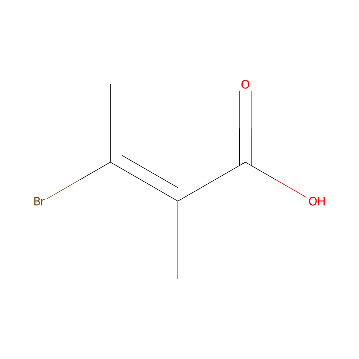 2-Butenoic acid, 3-bromo-2-methyl-, (E)- molecular structure, CAS 35057-99-9