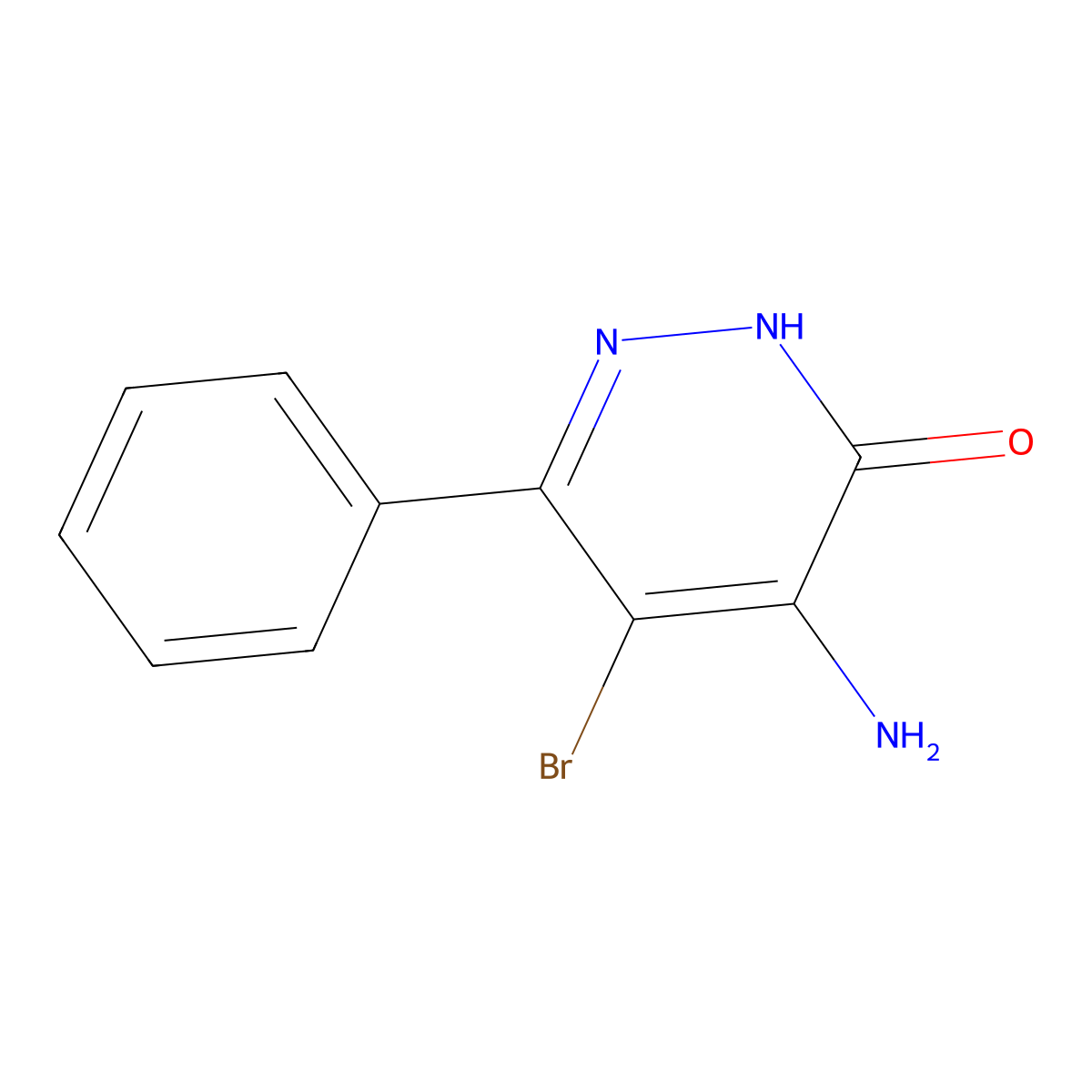 4-Amino-5-bromo-6-phenylpyridazin-3(2H)-one molecular structure, CAS 350578-55-1