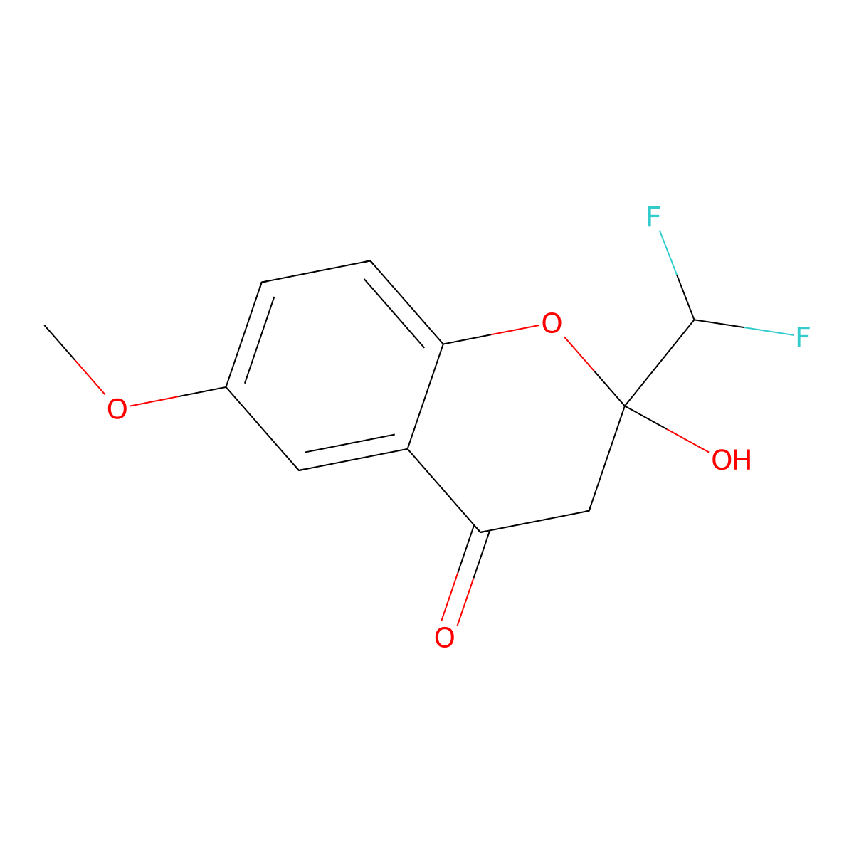 2-(difluoromethyl)-2-hydroxy-6-methoxy-2,3-dihydro-4H-chromen-4-one molecular structure, CAS 350581-84-9