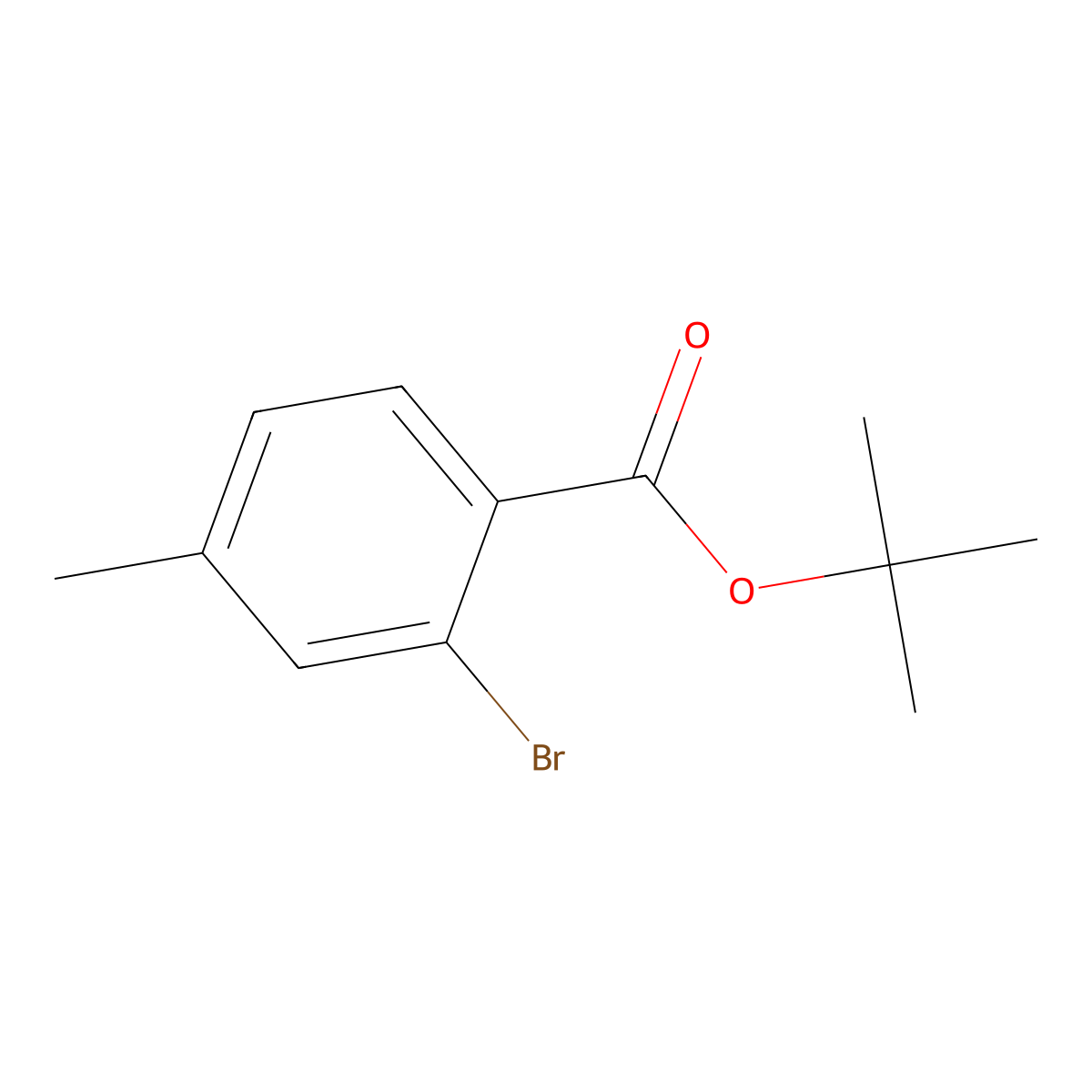 Tert-butyl 2-bromo-4-methylbenzoate molecular structure, CAS 350588-43-1