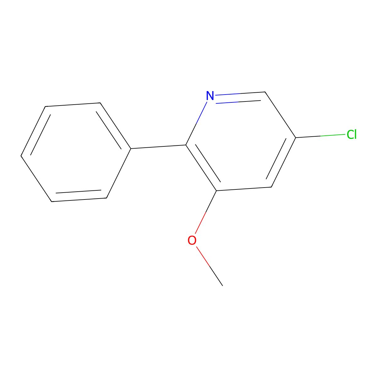 5-Chloro-3-methoxy-2-phenylpyridine molecular structure, CAS 350597-51-2