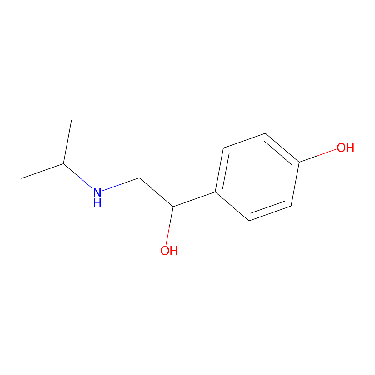 4-Hydroxy-alpha-(((1-methylethyl)amino)methyl)benzenemethanol molecular structure, CAS 3506-31-8