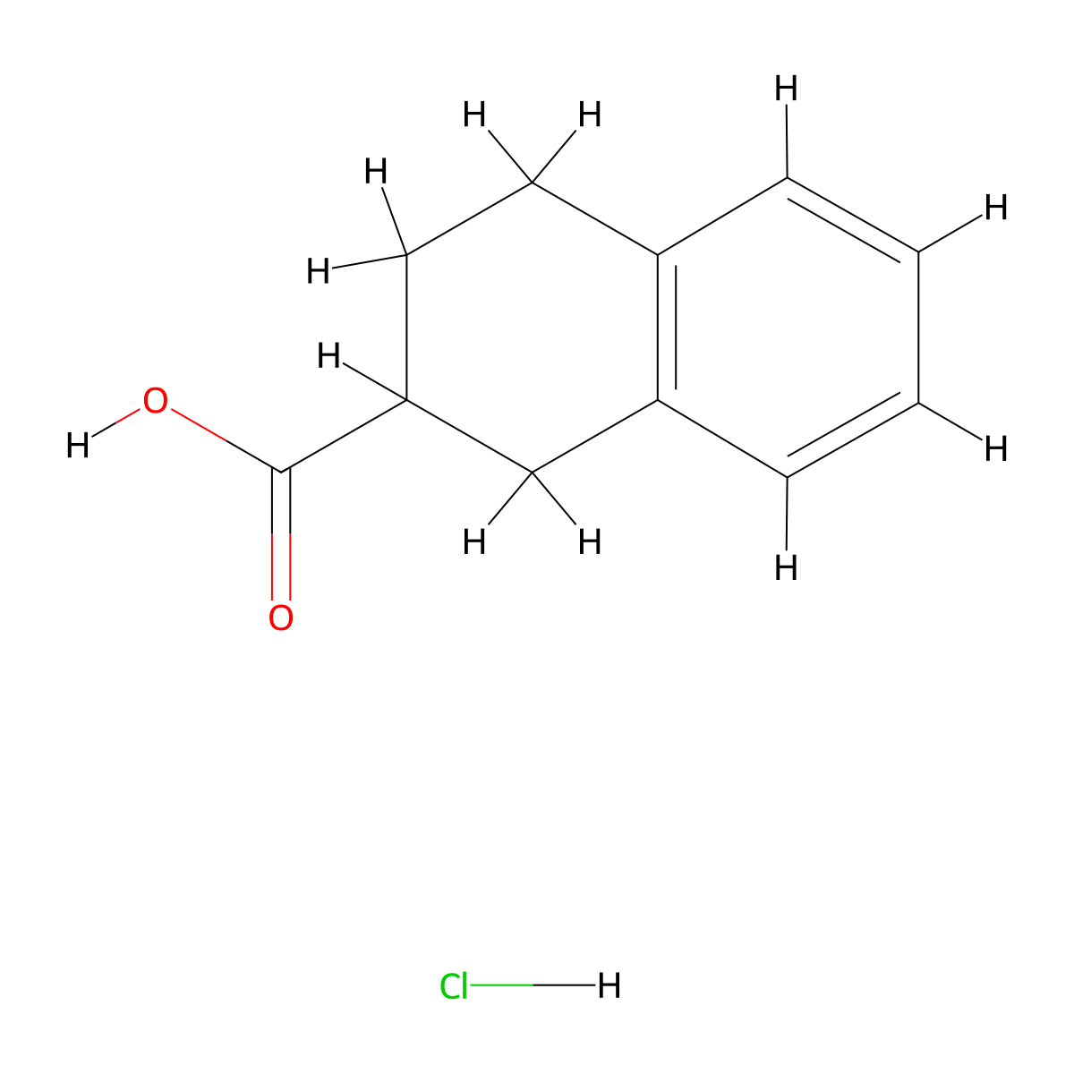 1,2,3,4-Tetrahydronaphthalene-2-carboxylicacidhydrochloride molecular structure, CAS 35060-51-6