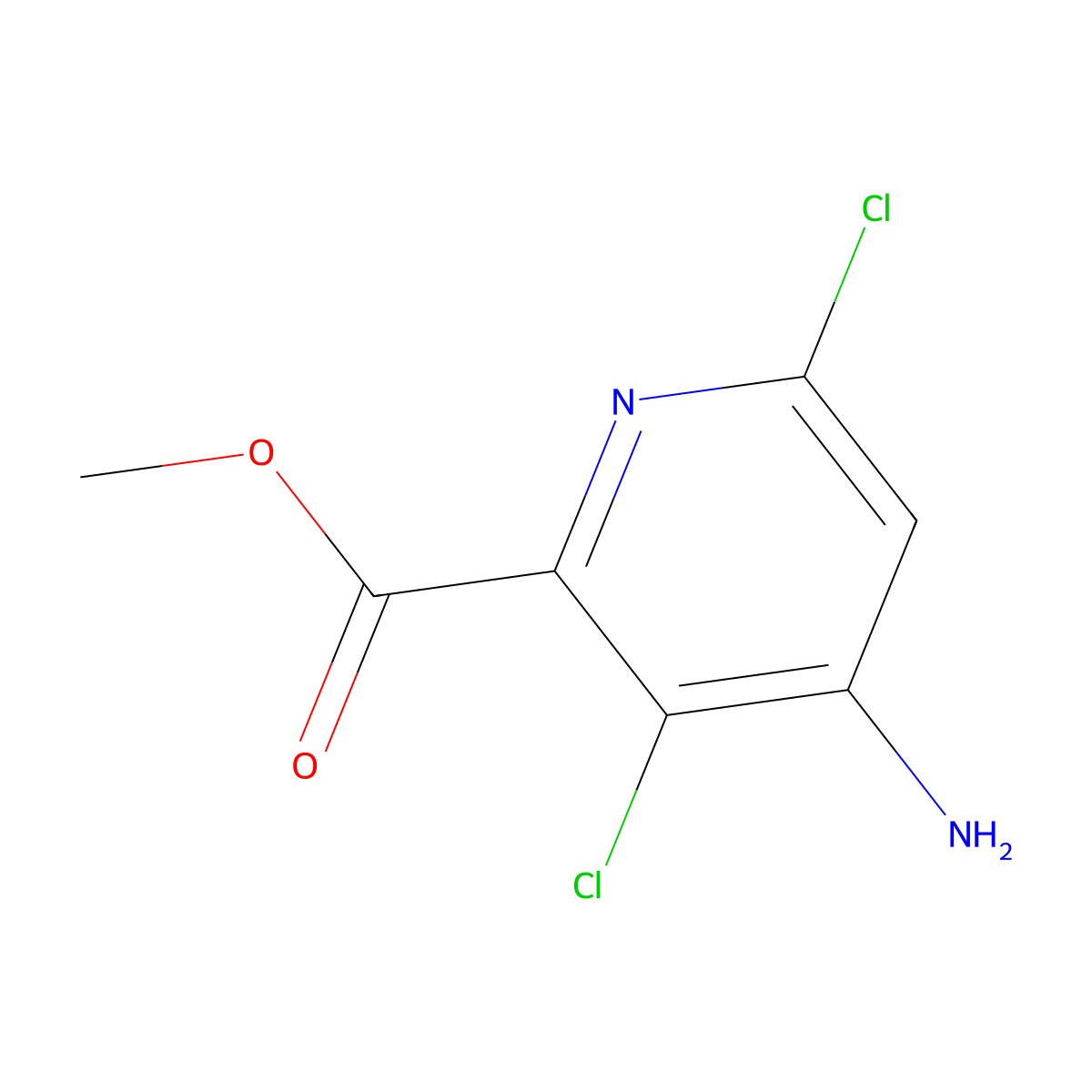 Methyl 4-amino-3,6-dichloropyridine-2-carboxylate molecular structure, CAS 350601-39-7