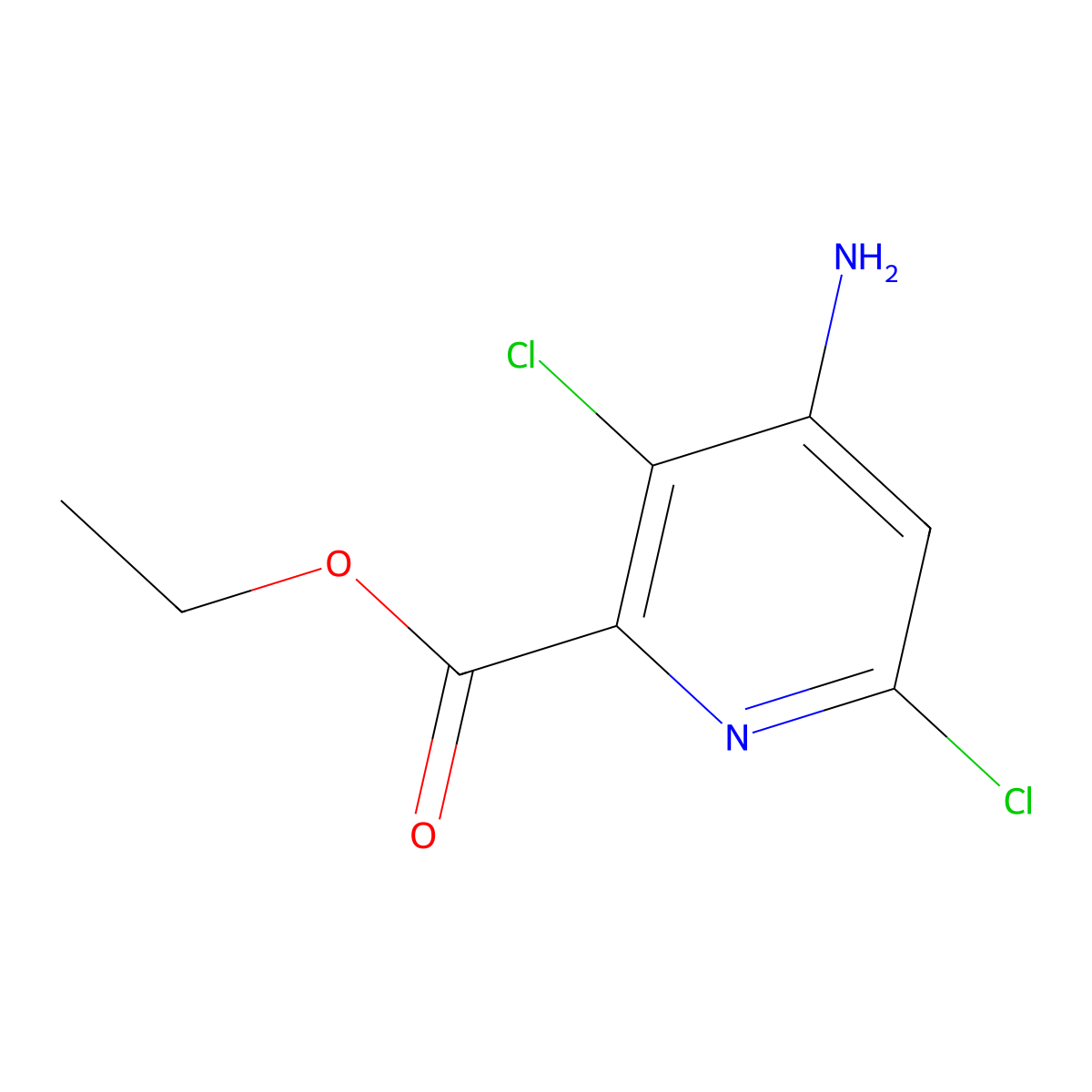 Ethyl 4-amino-3,6-dichloropyridine-2-carboxylate molecular structure, CAS 350601-41-1