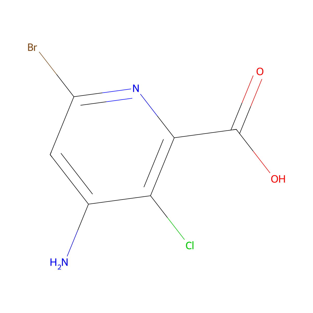 4-Amino-6-bromo-3-chloropicolinic acid molecular structure, CAS 350601-51-3