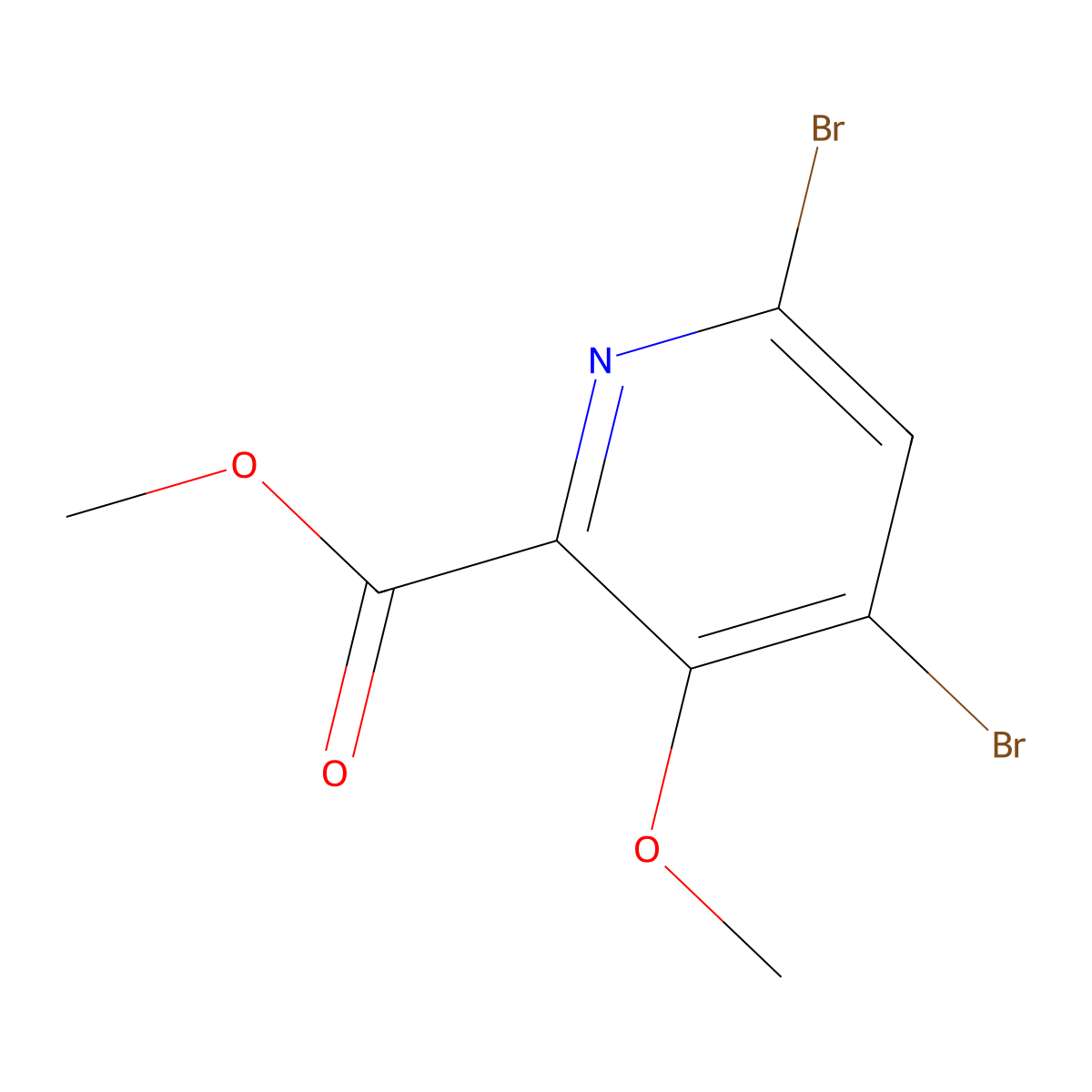 Methyl 4,6-dibromo-3-methoxypicolinate molecular structure, CAS 350602-03-8