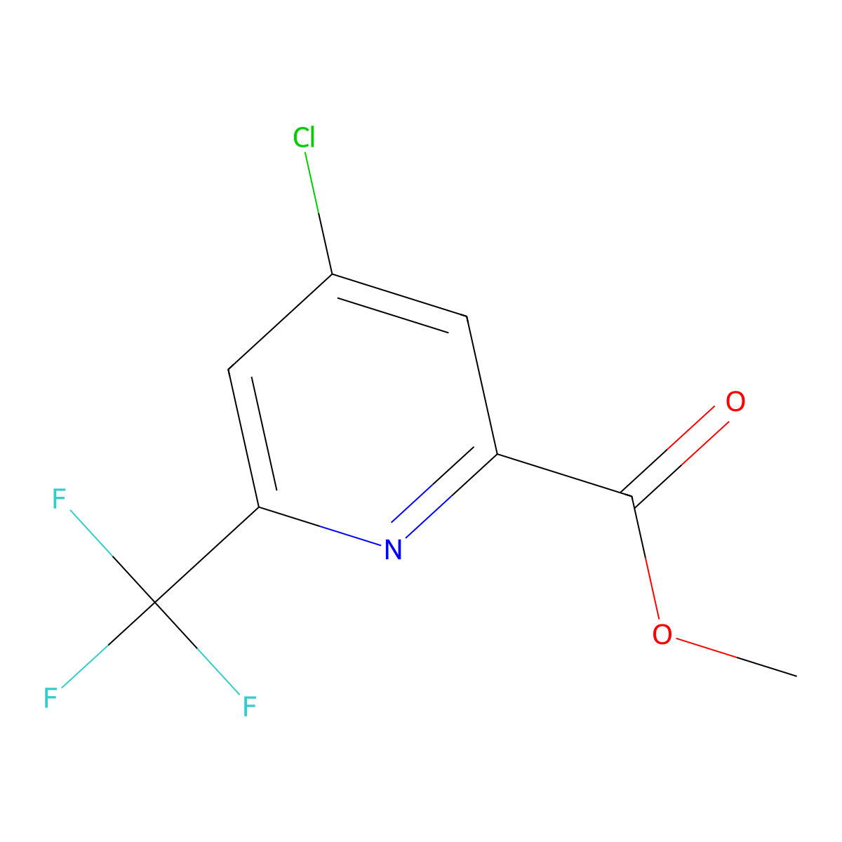 Methyl 4-chloro-6-(trifluoromethyl)picolinate molecular structure, CAS 350602-08-3