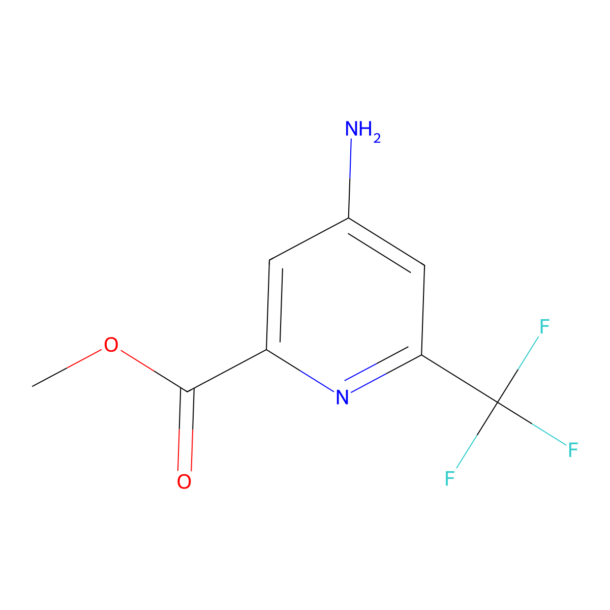 Methyl 4-amino-6-(trifluoromethyl)pyridine-2-carboxylate molecular structure, CAS 350602-09-4
