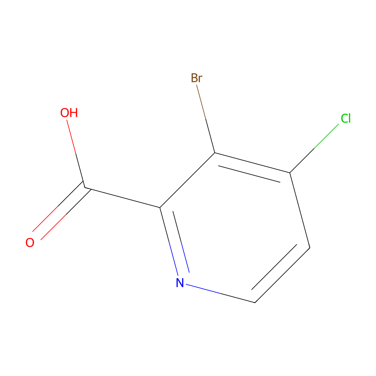 3-Bromo-4-chloropicolinic acid molecular structure, CAS 350602-20-9