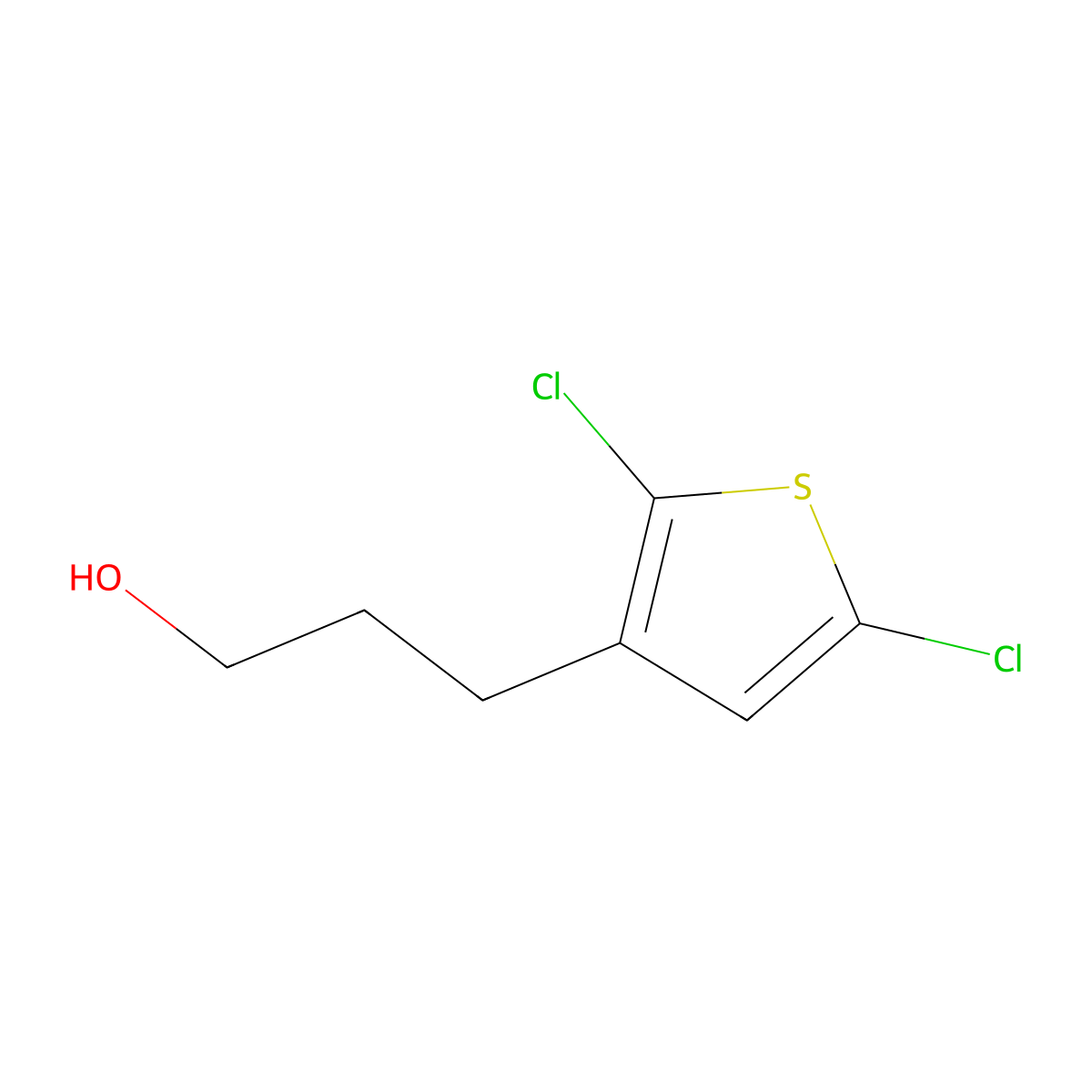 3-(2,5-Dichlorothiophen-3-yl)propan-1-ol molecular structure, CAS 35061-12-2
