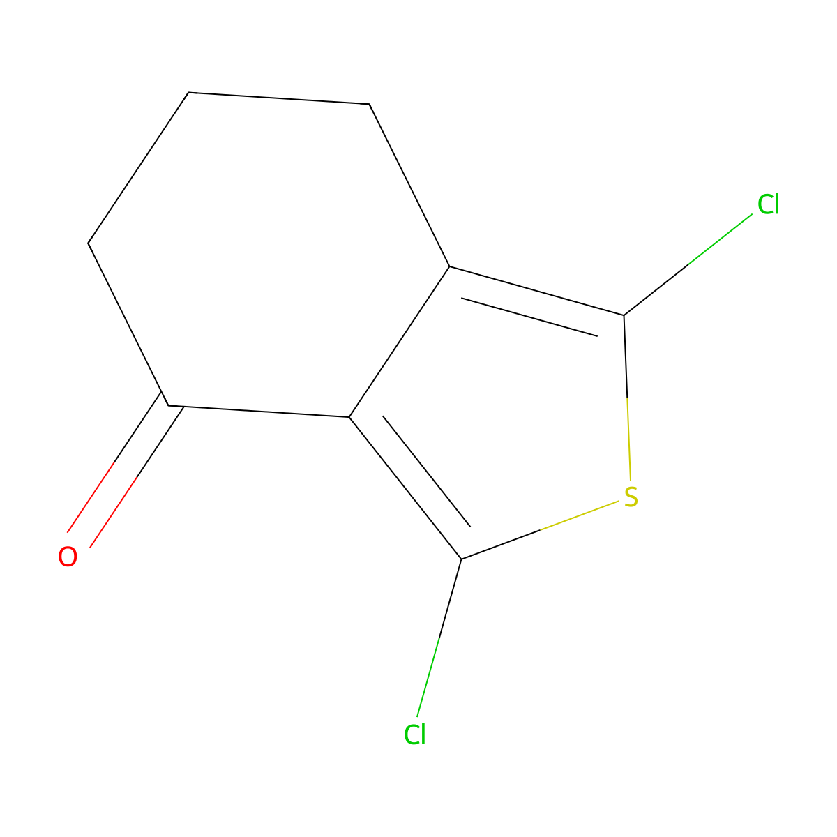 1,3-Dichloro-4,5,6,7-tetrahydro-2-benzothiophen-4-one molecular structure, CAS 35061-13-3