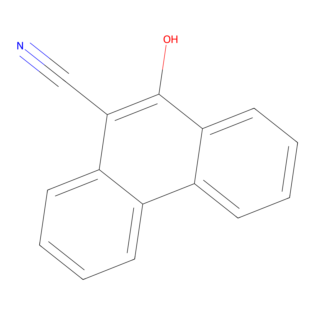 10-Hydroxy-9-phenanthrenecarbonitrile molecular structure, CAS 35061-93-9