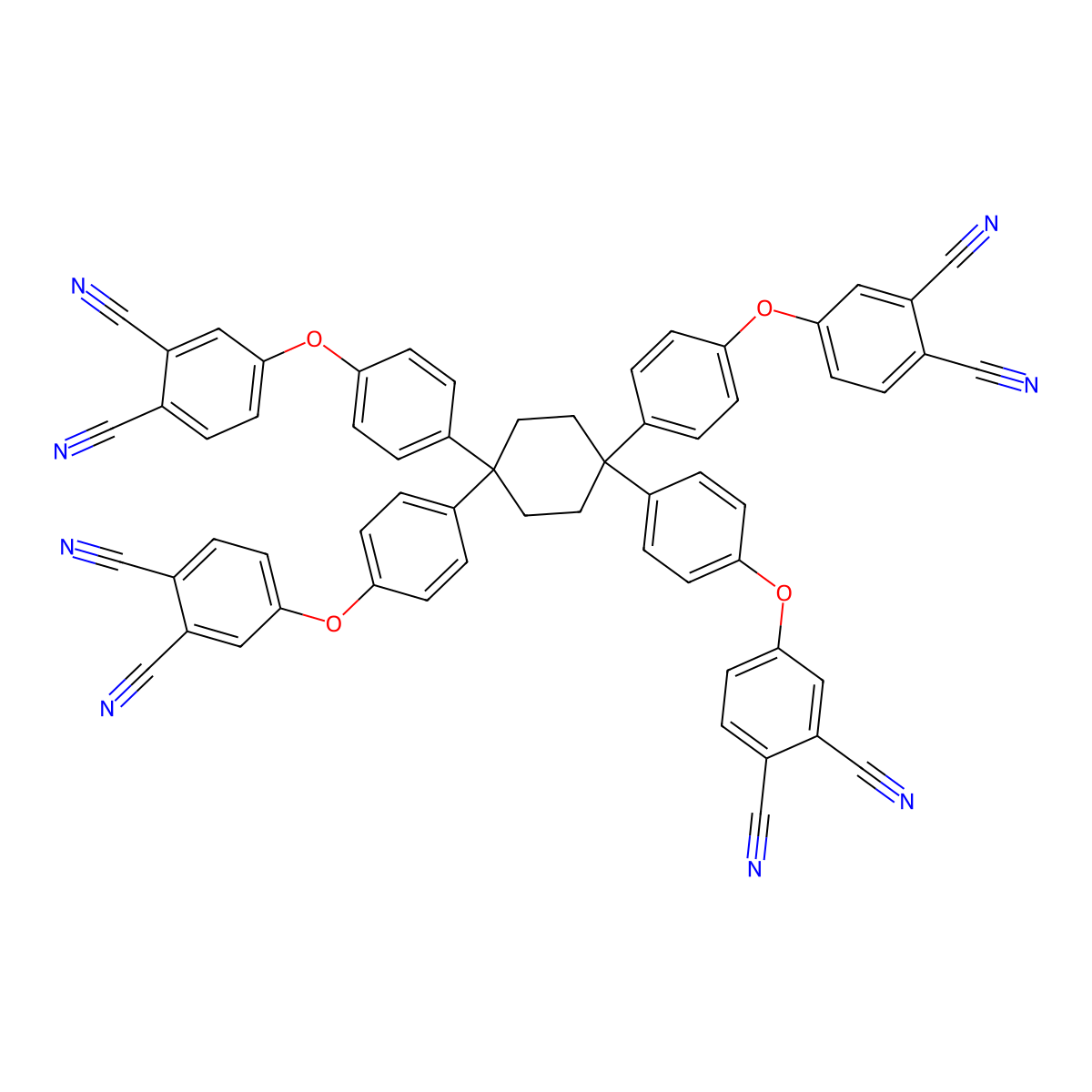 4-[4-[1,4,4-Tris[4-(3,4-dicyanophenoxy)phenyl]cyclohexyl]phenoxy]benzene-1,2-dicarbonitrile molecular structure, CAS 350612-64-5